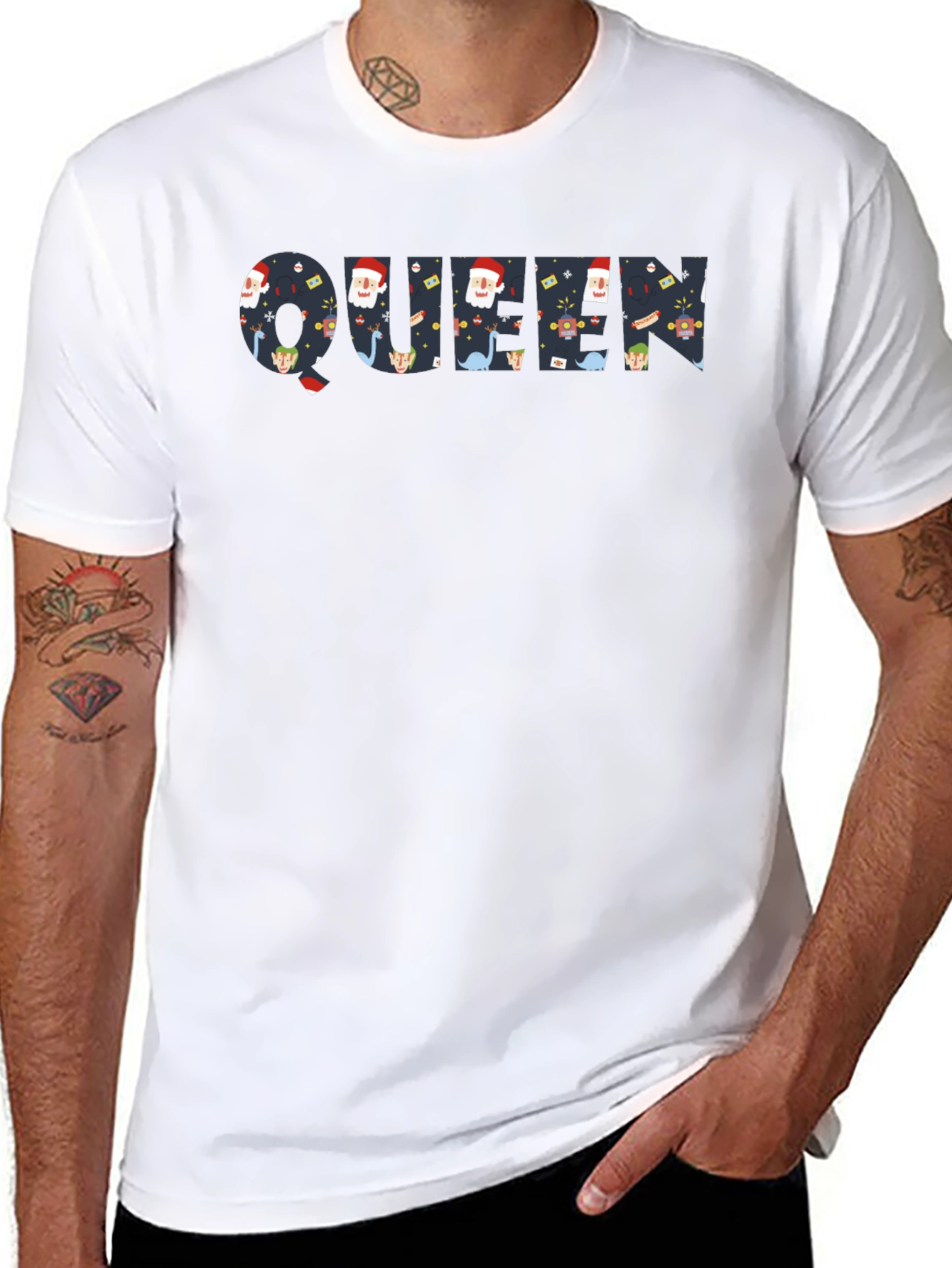 Festive Queen Graphic Tee - Holiday Print