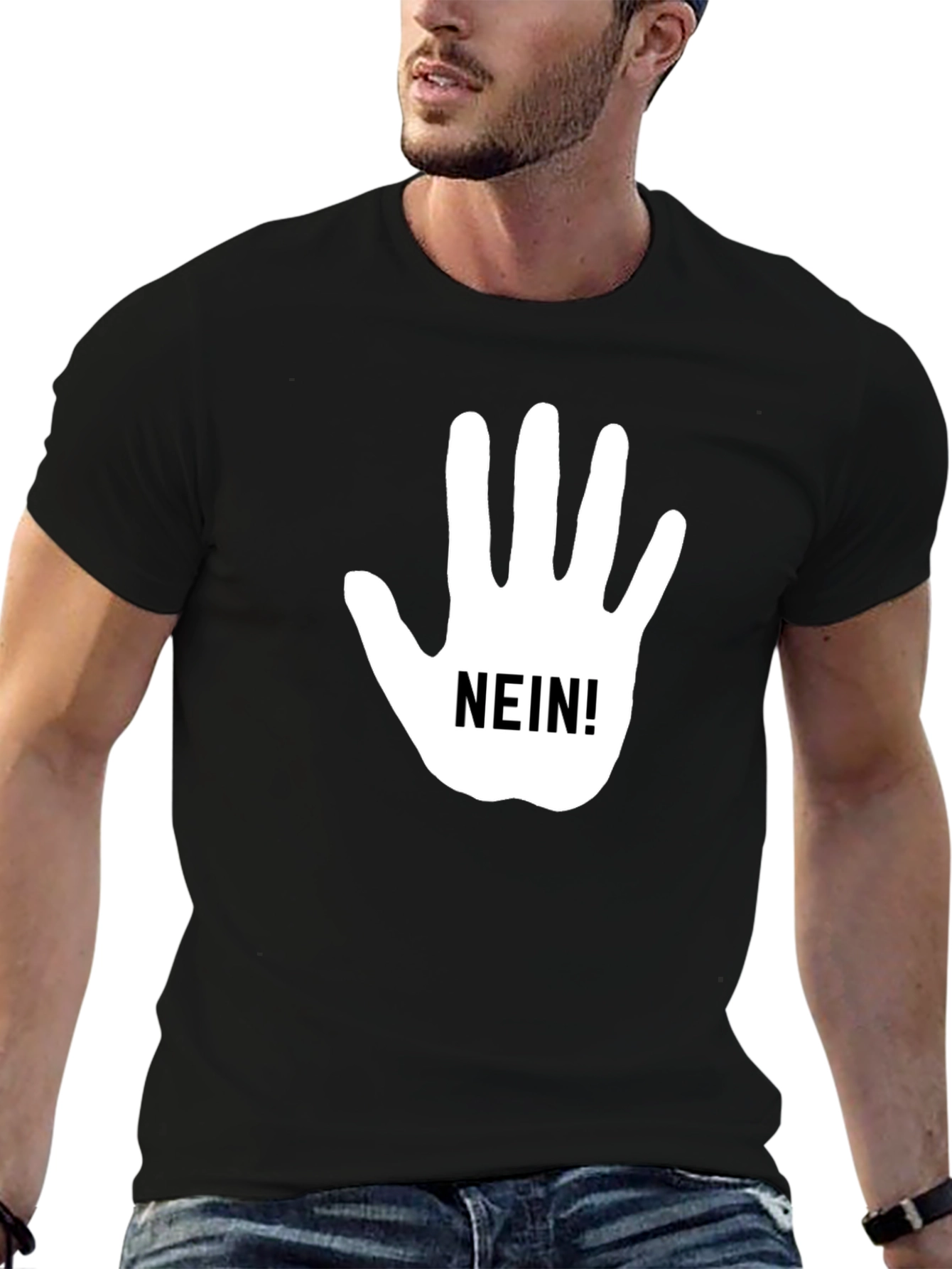 Nein Hand Gesture Black T-Shirt