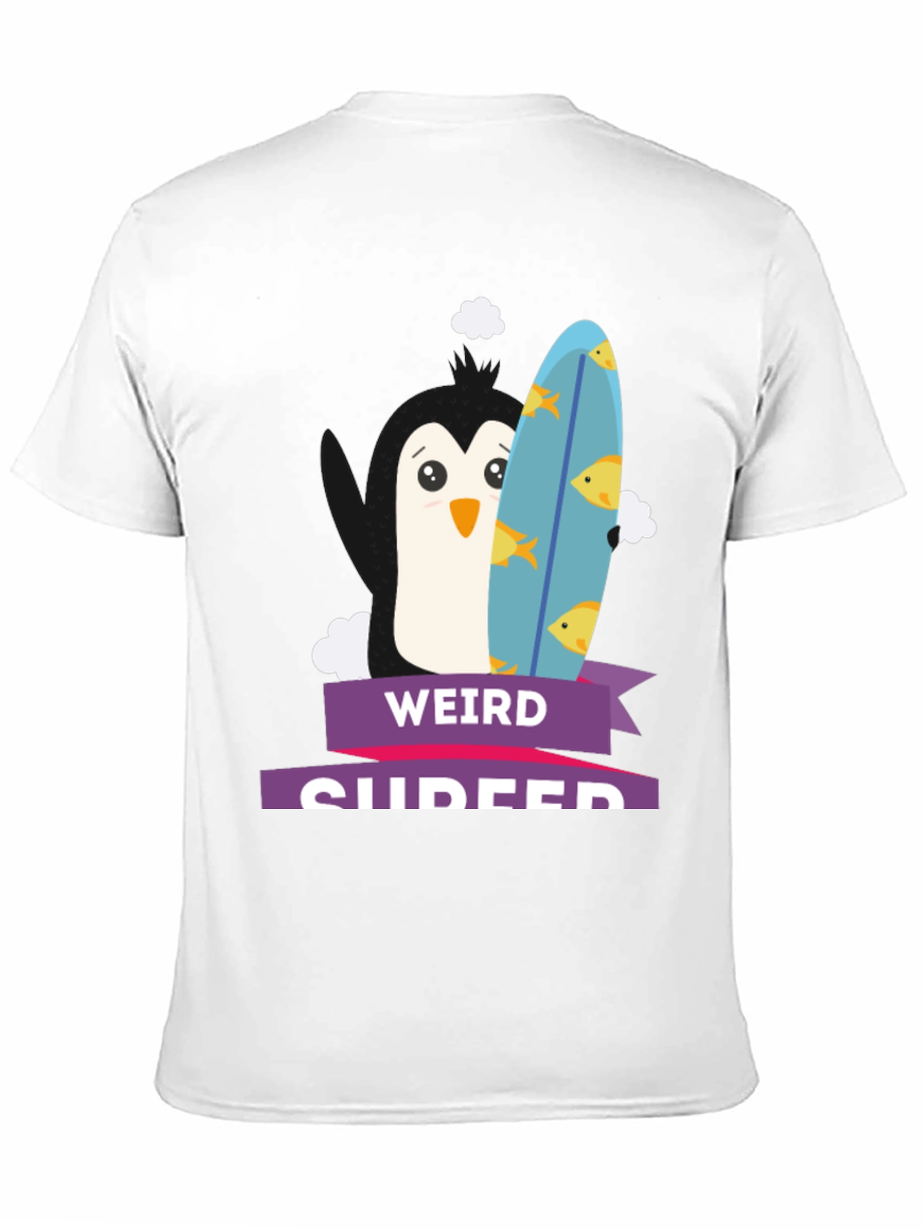Weird Surfer Penguin Graphic Tee