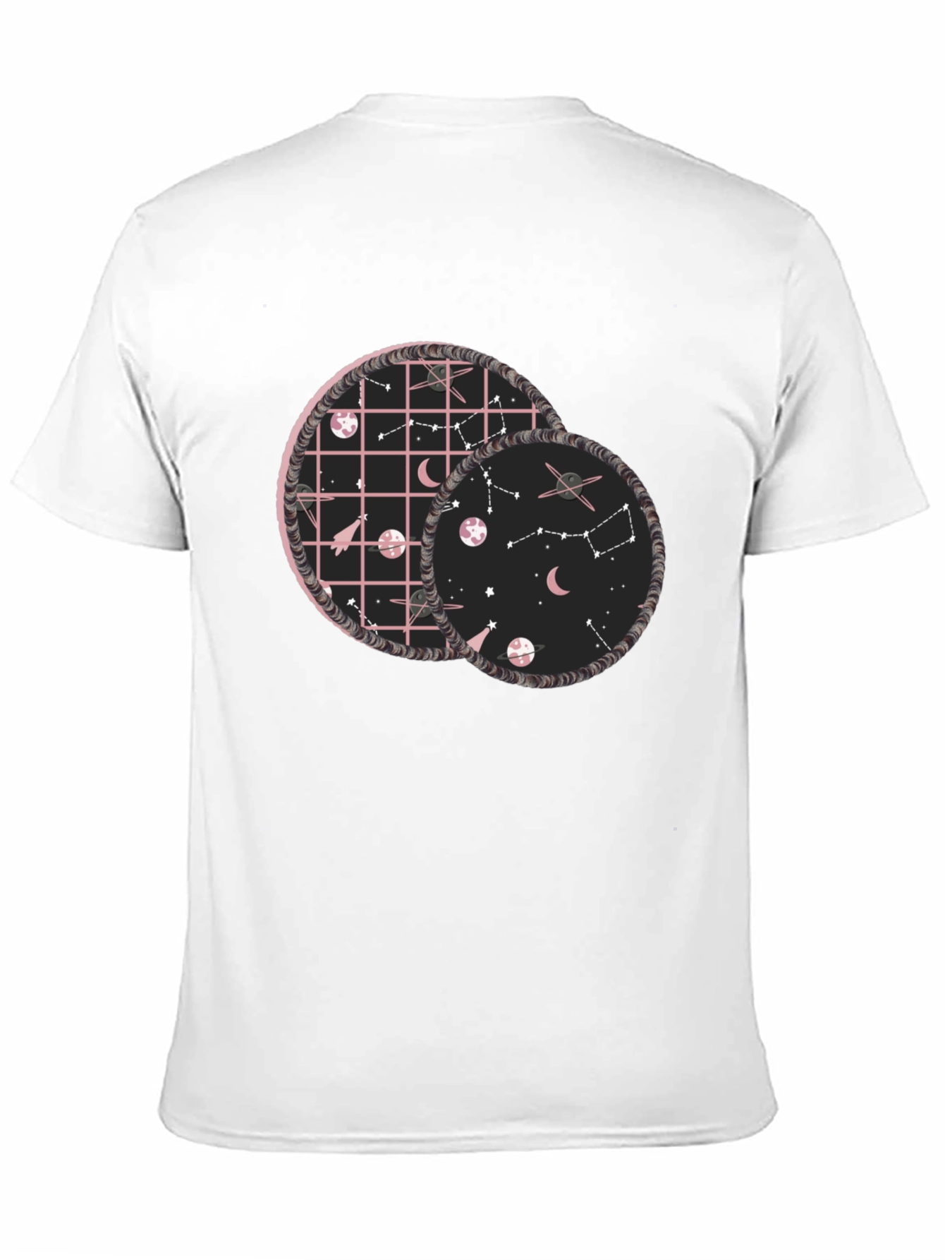 Celestial Circles Graphic Tee - Black Cotton Comfort
