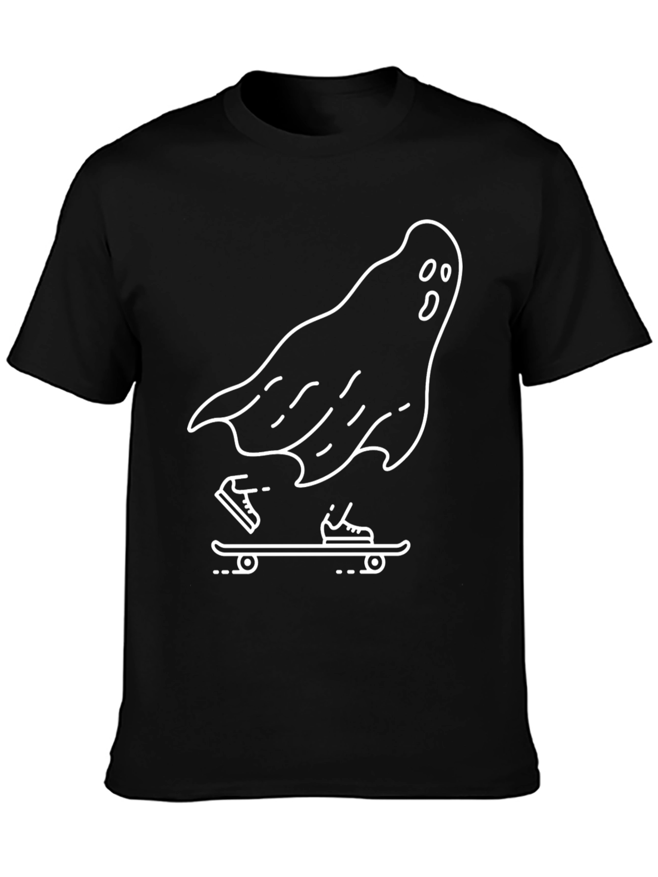 Ghost Skateboarder Graphic Tee - Black