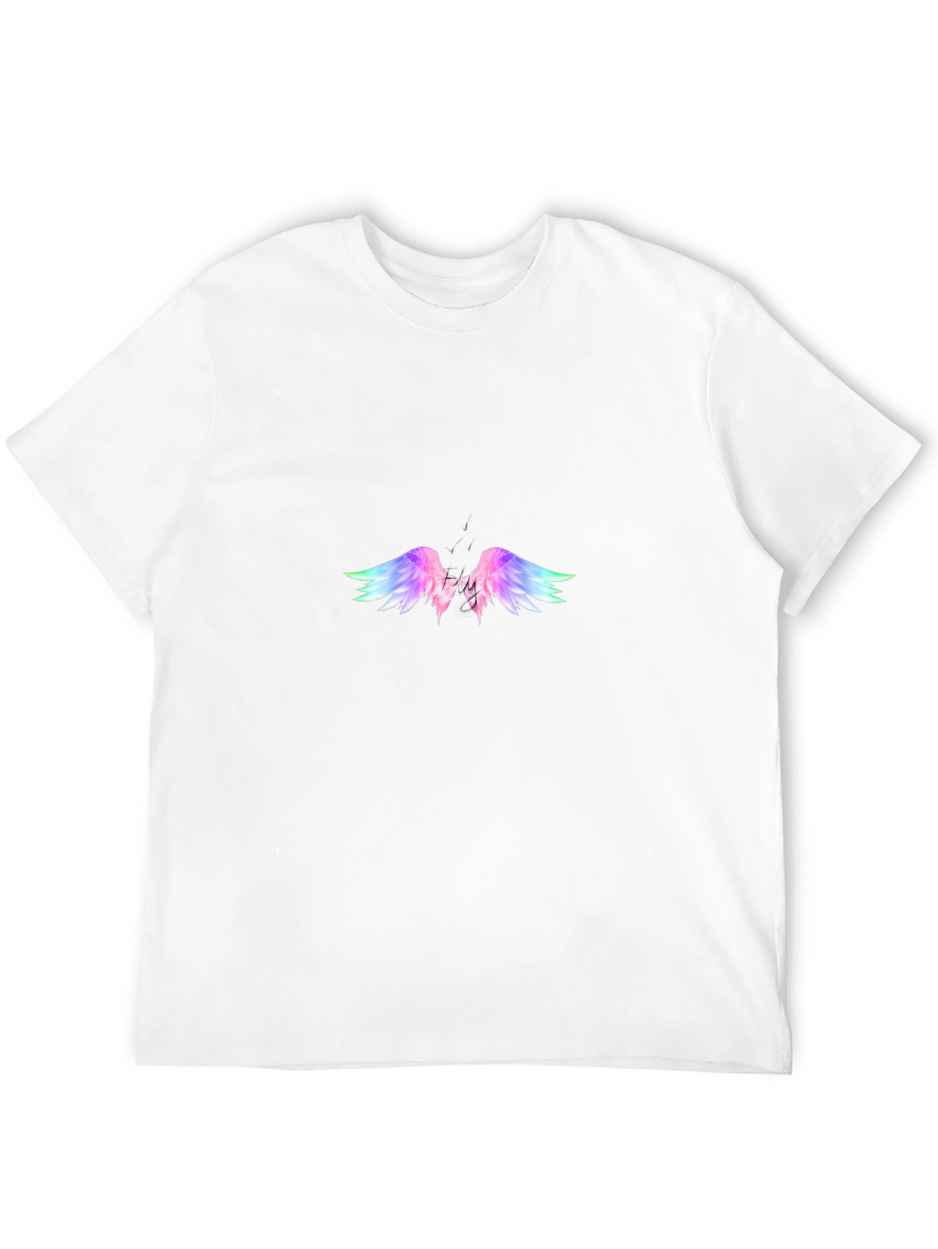 Rainbow Wings Graphic Black T-Shirt