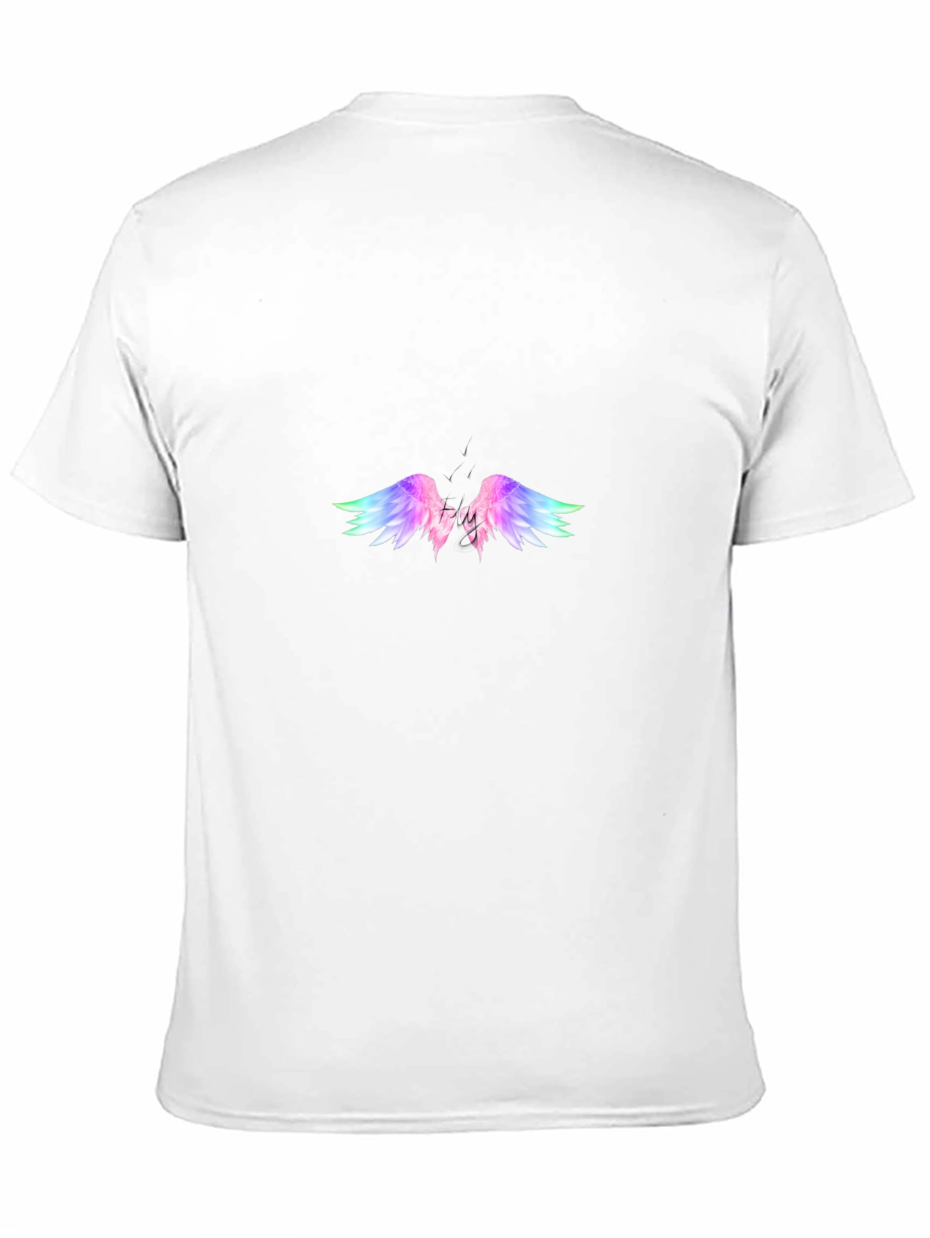 Rainbow Wings Graphic Black T-Shirt