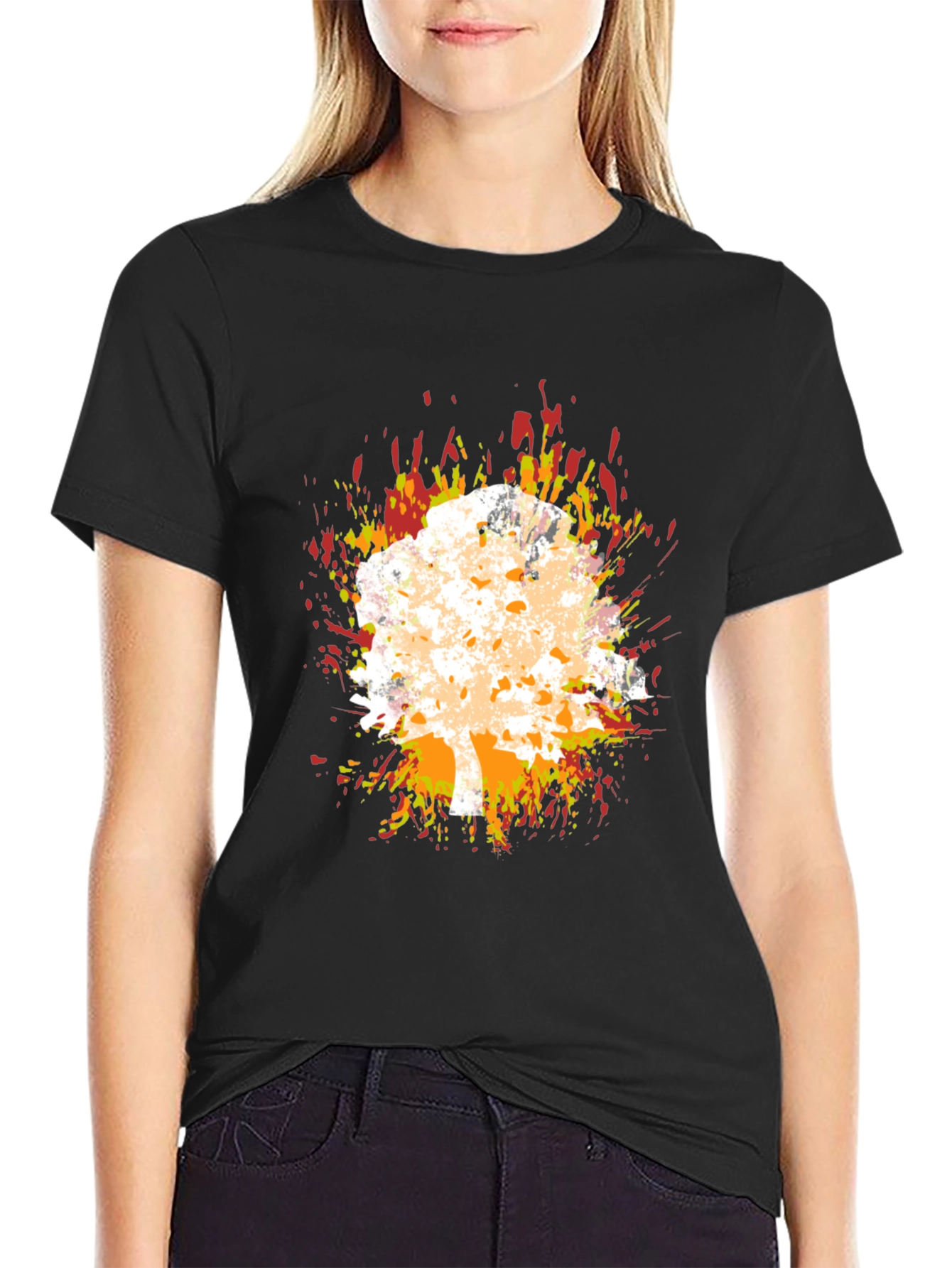 Fiery Tree Graphic Tee - Abstract Design
