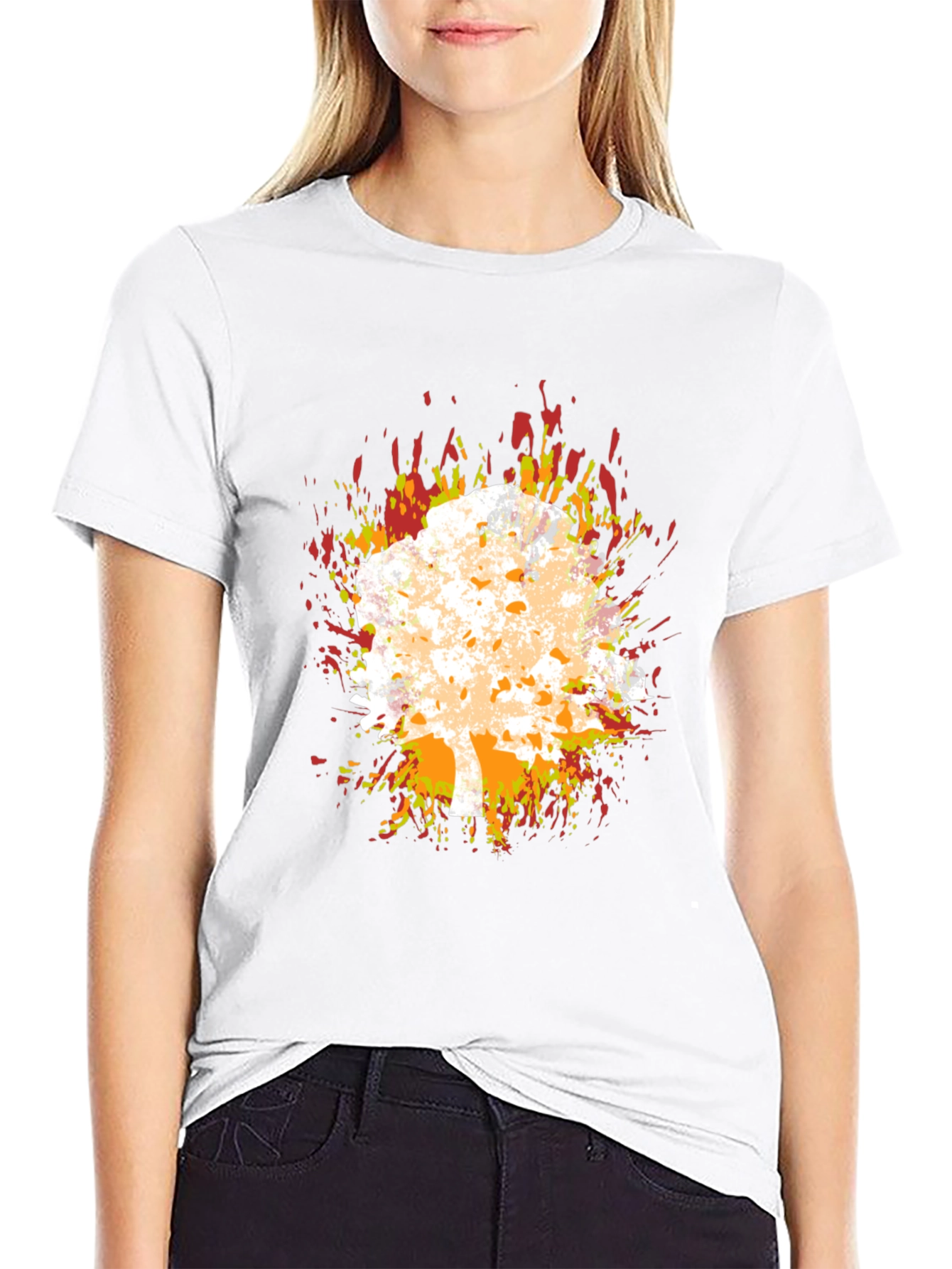 Fiery Tree Graphic Tee - Abstract Design