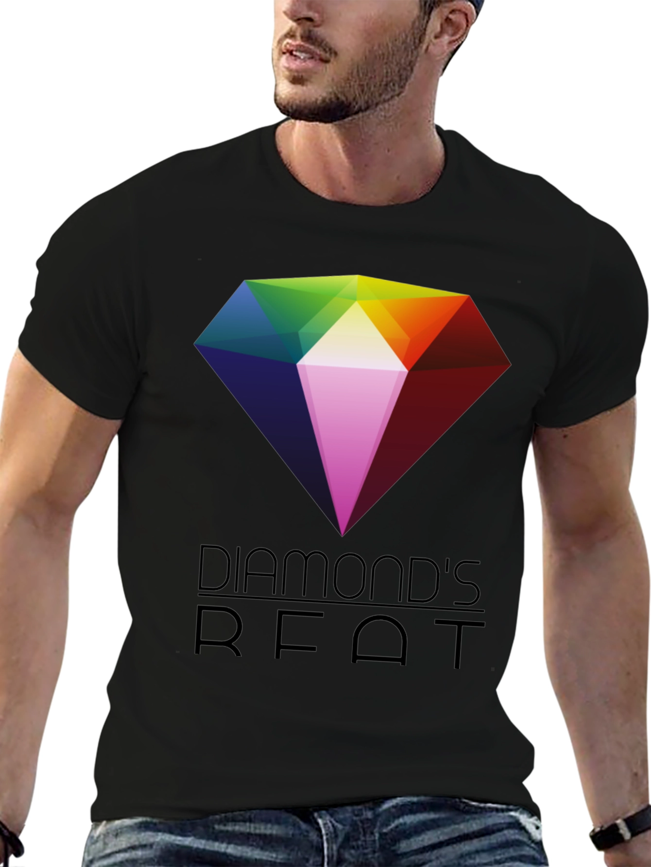 Diamonds Beat Graphic T-Shirt - Mens Black Tee