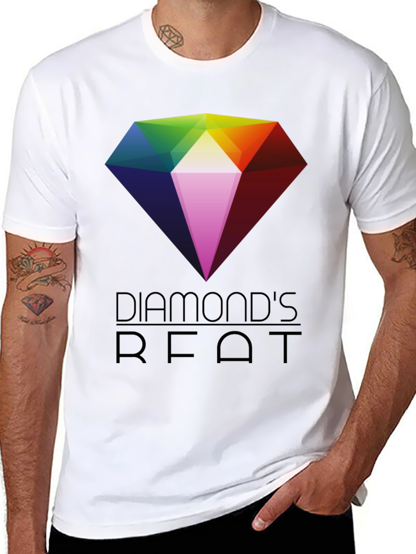 Diamonds Beat Graphic T-Shirt - Mens Black Tee