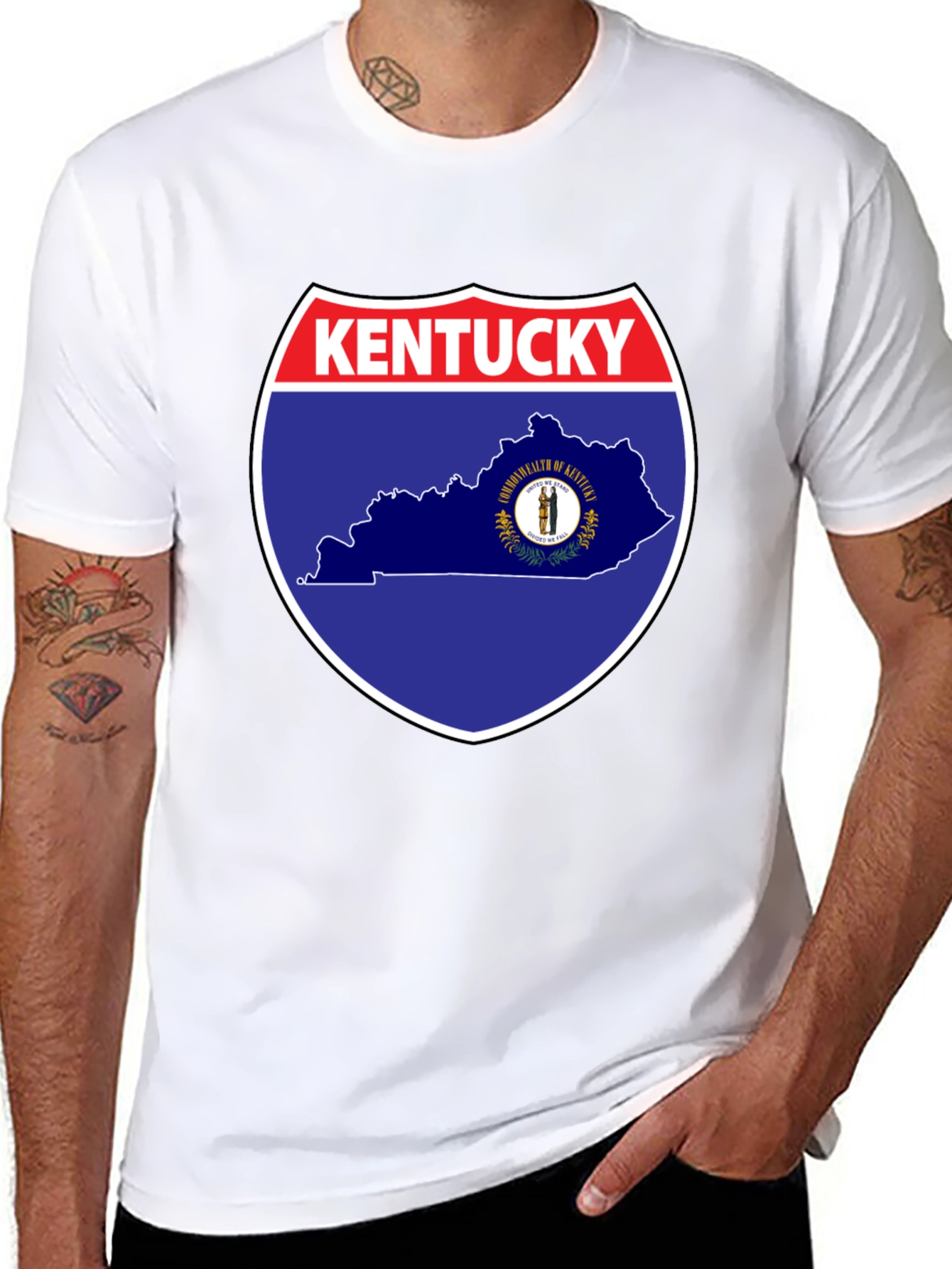 Kentucky State Map Graphic Tee - Black