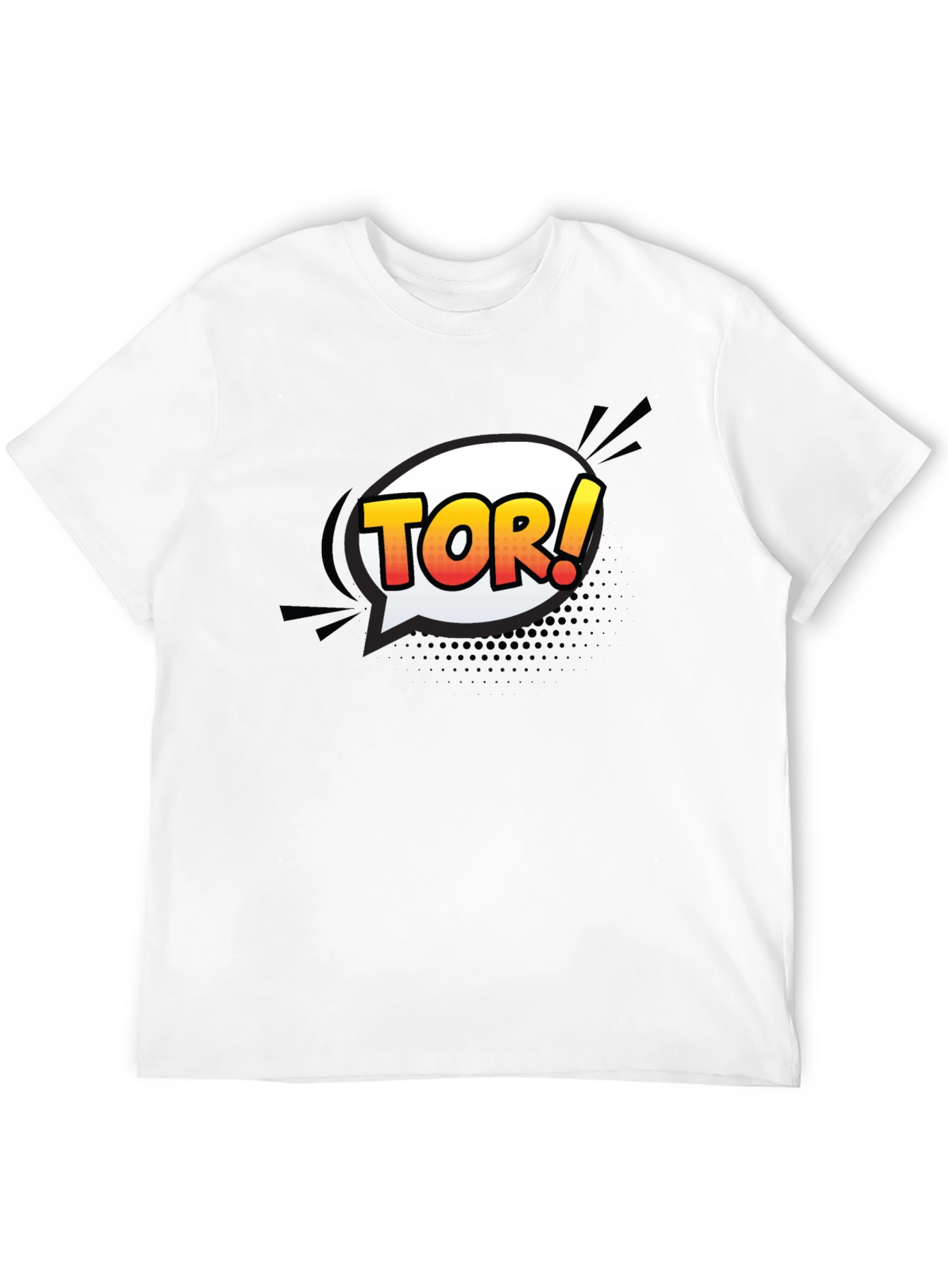 Mens Black T-Shirt with Comic Tor! Design