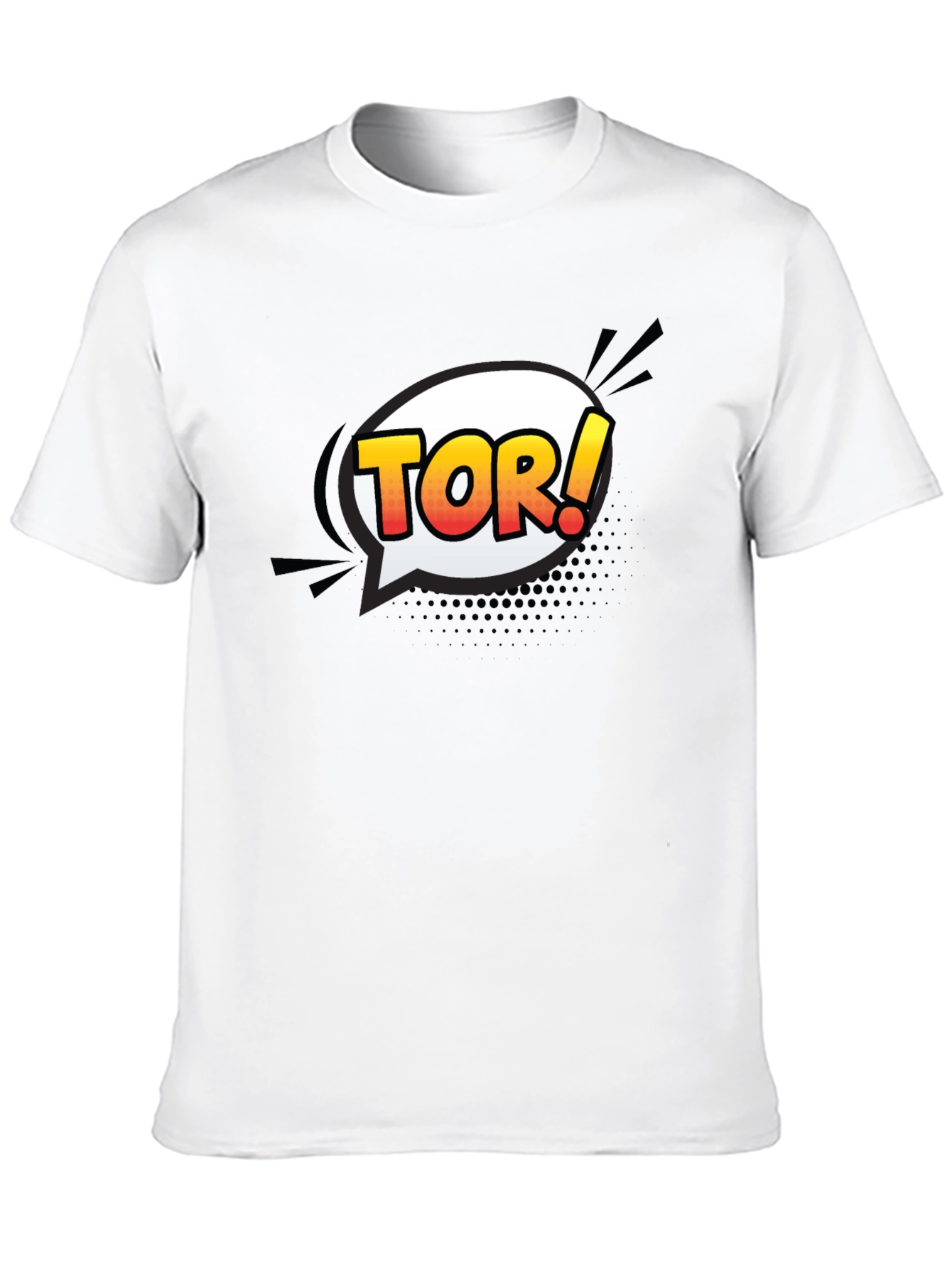 Mens Black T-Shirt with Comic Tor! Design