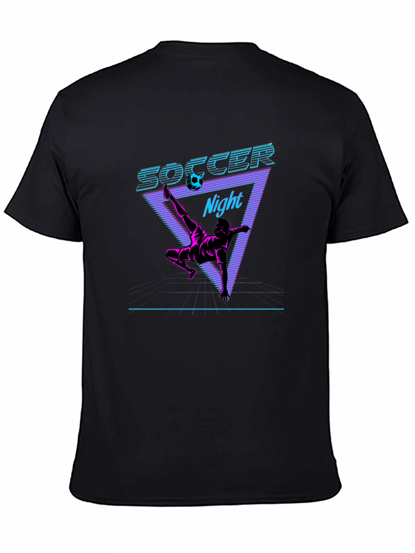 Retro Soccer Night Graphic Tee - Black
