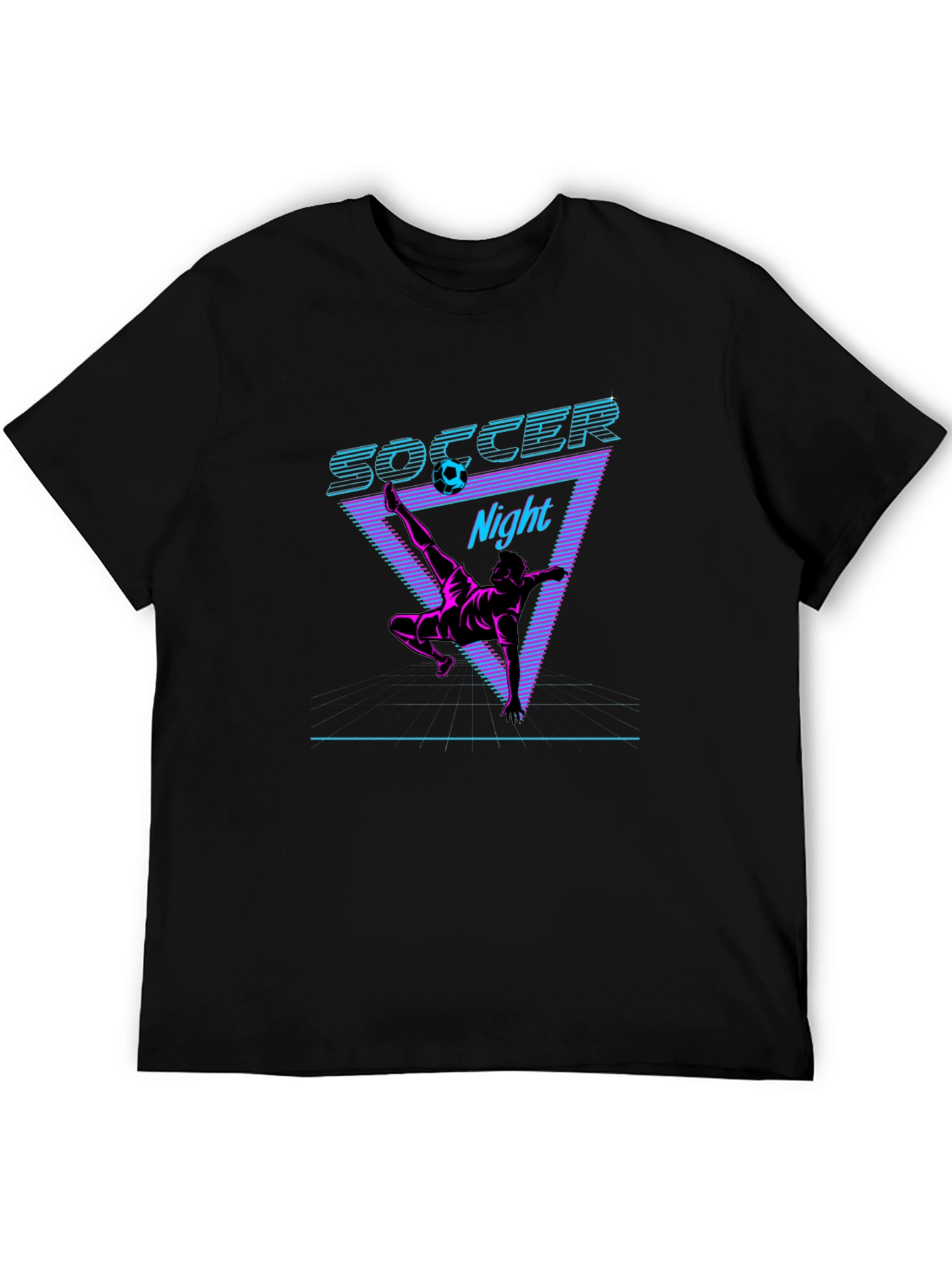 Retro Soccer Night Graphic Tee - Black