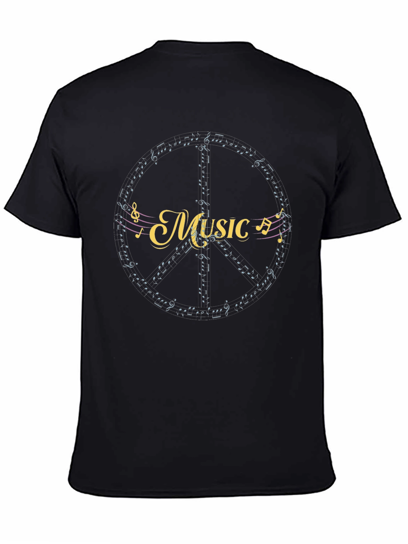 Music Peace Sign T-Shirt - Black