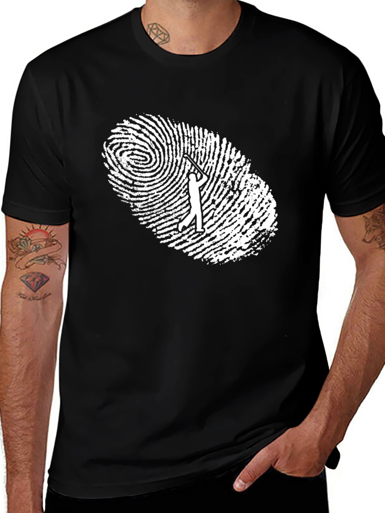 Golf Fingerprint T-Shirt - Unique Golfer Gift Tee