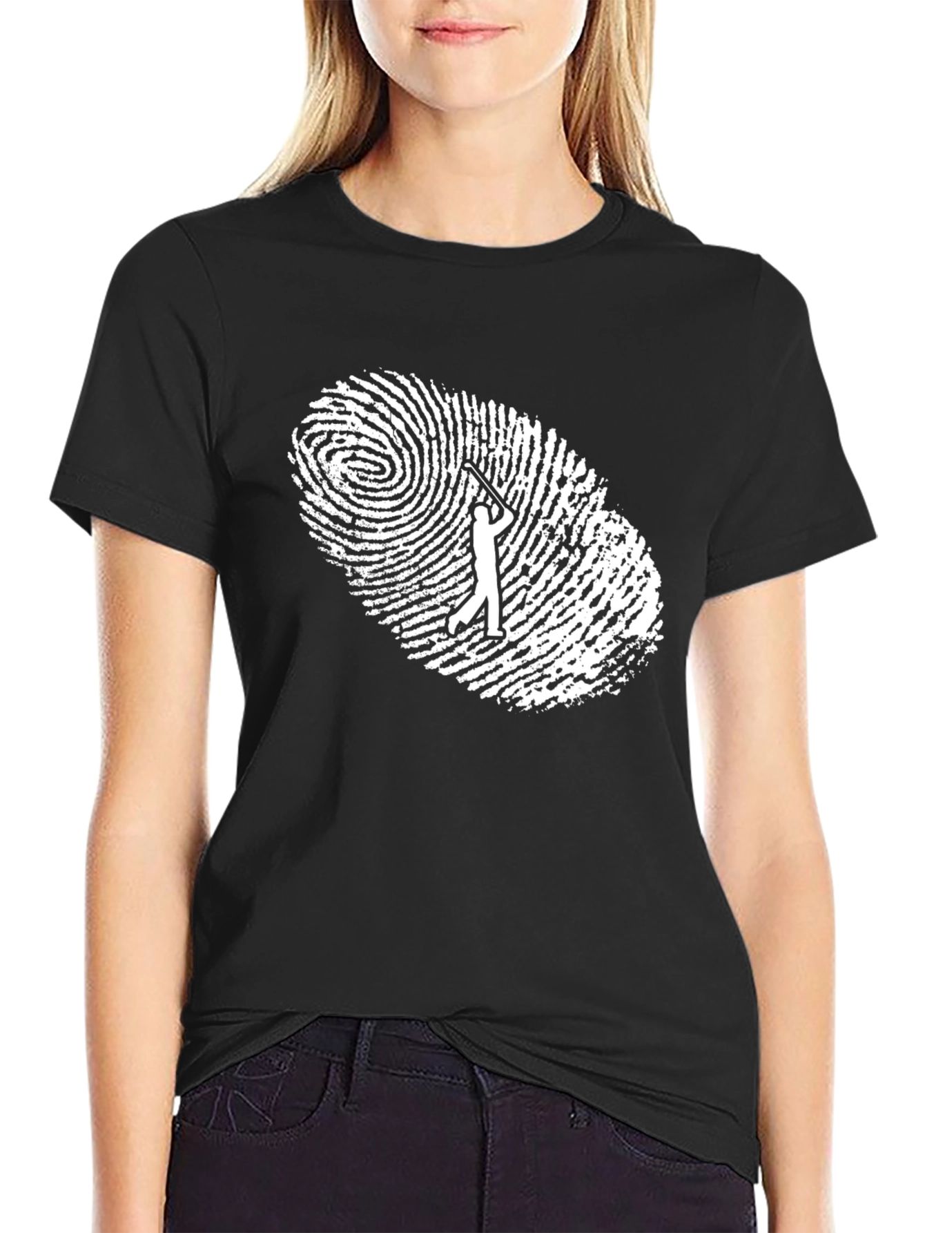 Golf Fingerprint T-Shirt - Unique Golfer Gift Tee
