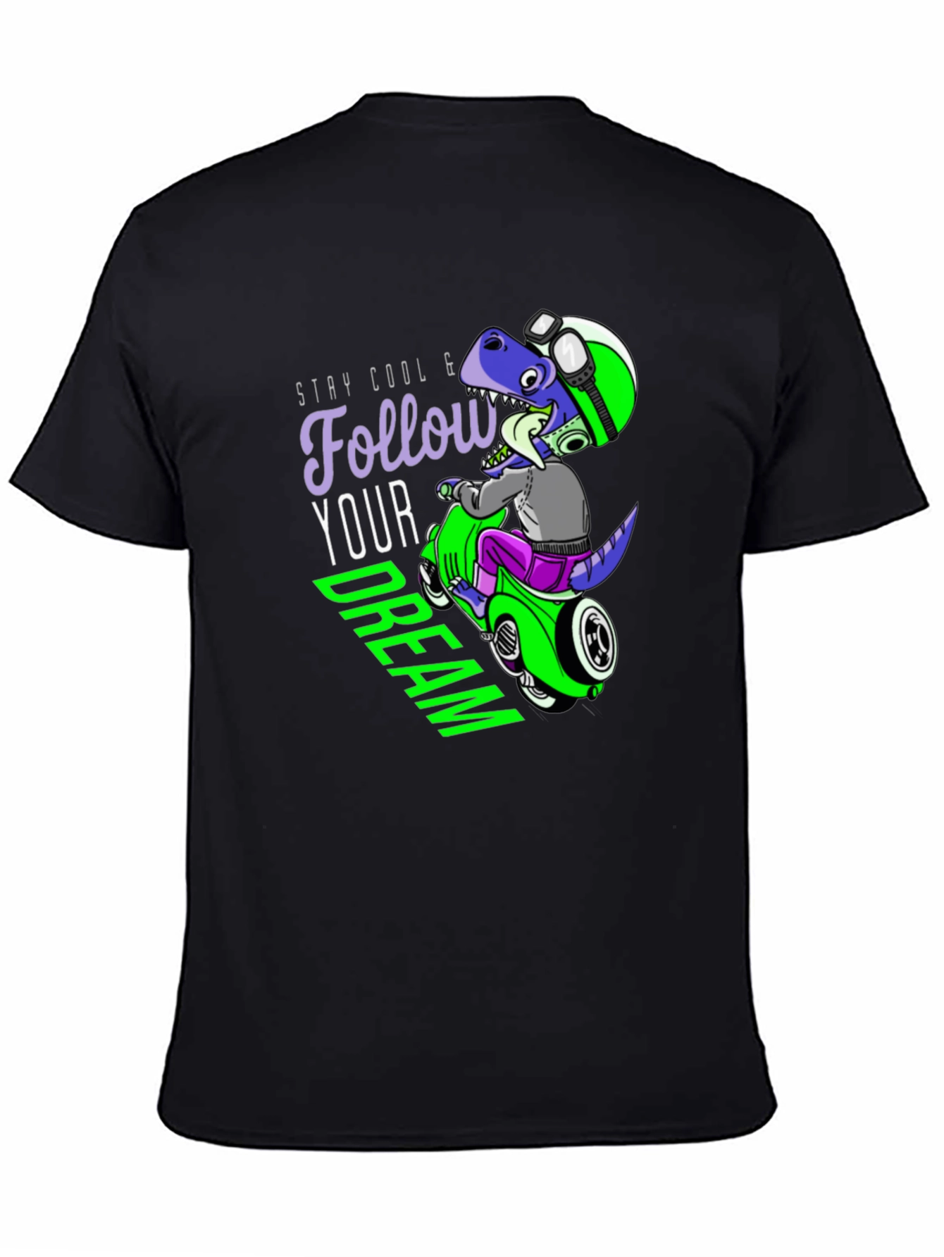 Cool Dino Scooter Graphic T-Shirt