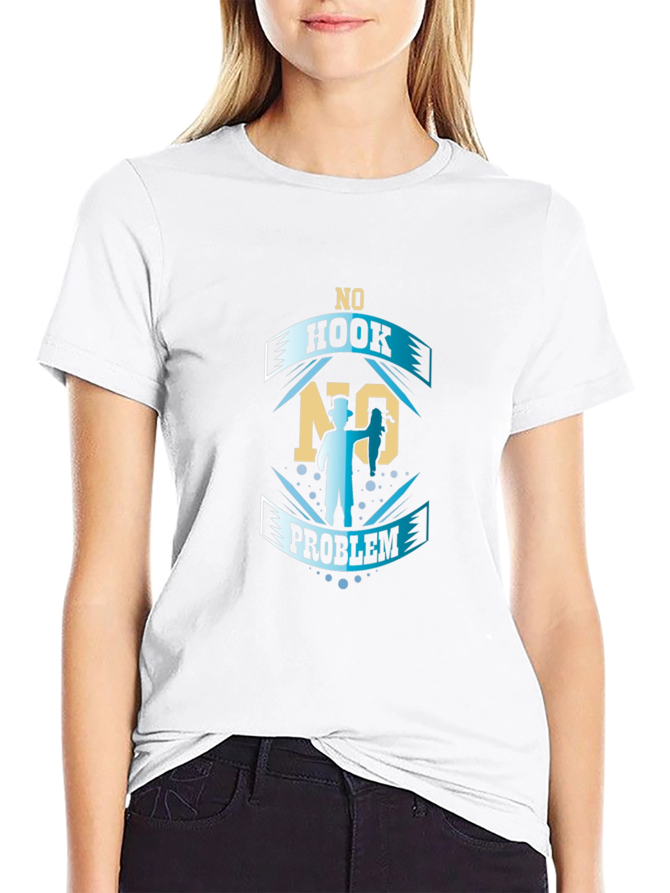 No Hook No Problem Fishing Graphic T-Shirt