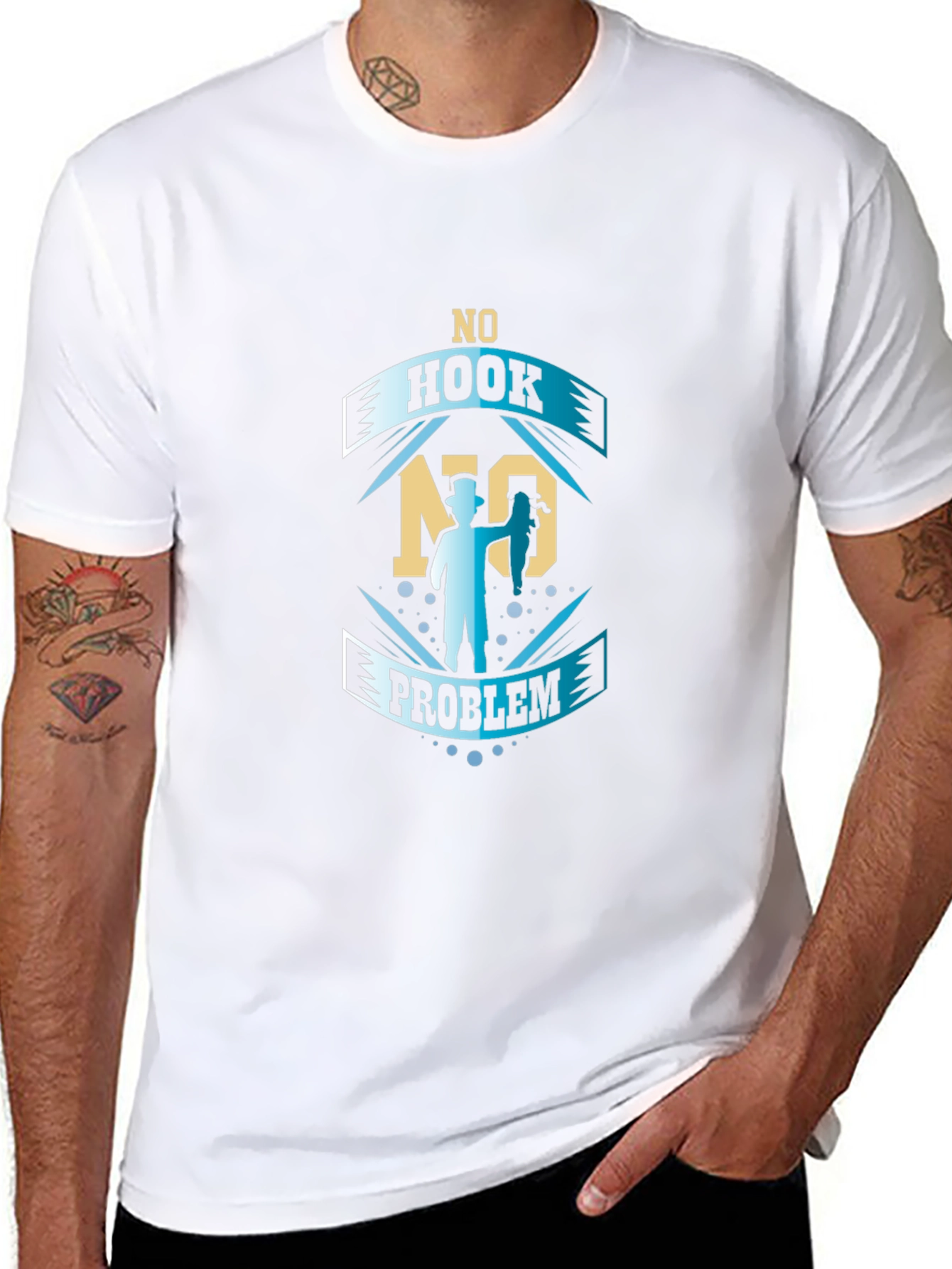No Hook No Problem Fishing Graphic T-Shirt