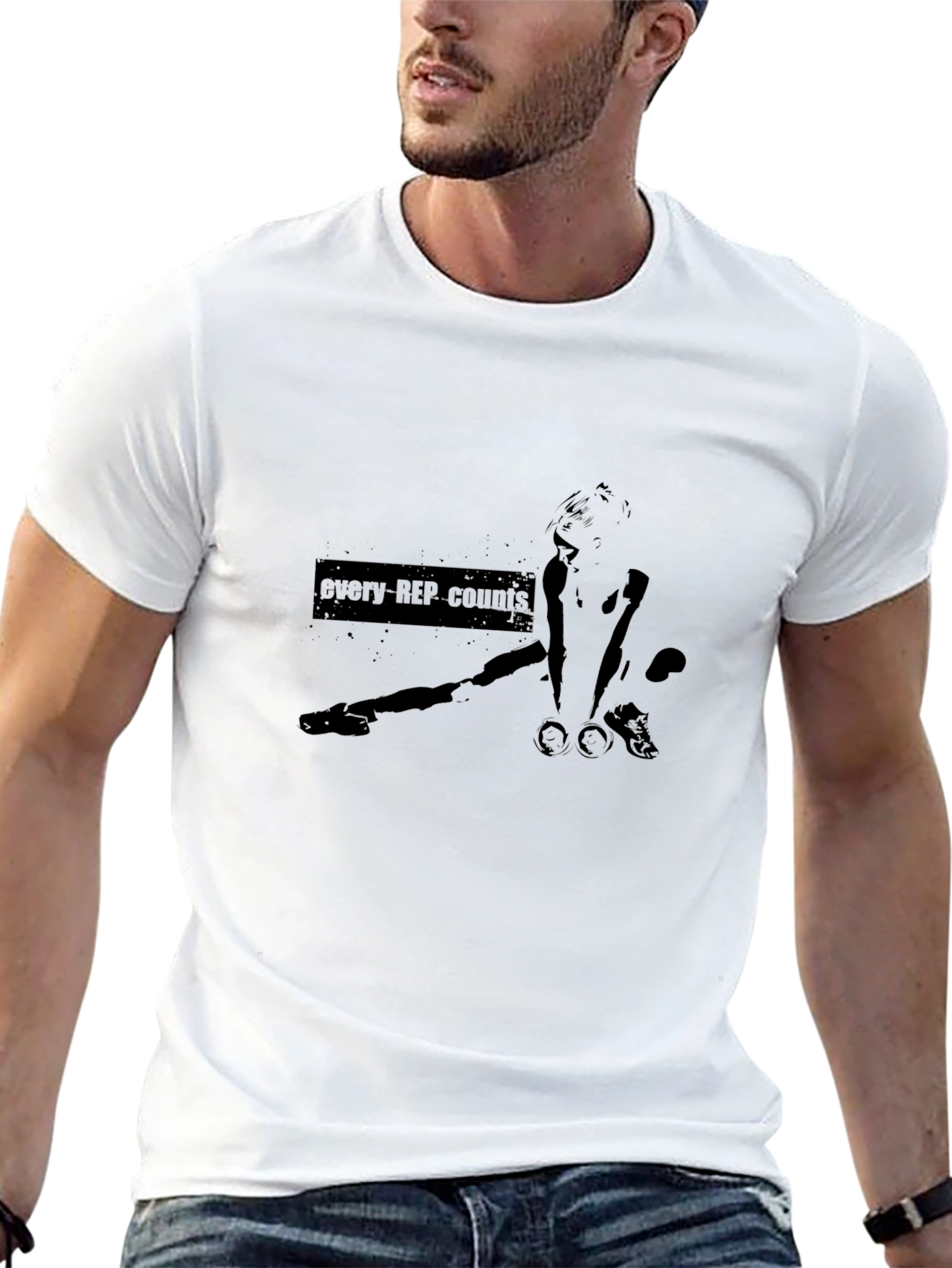 Every Rep Counts Black Graphic T-Shirt