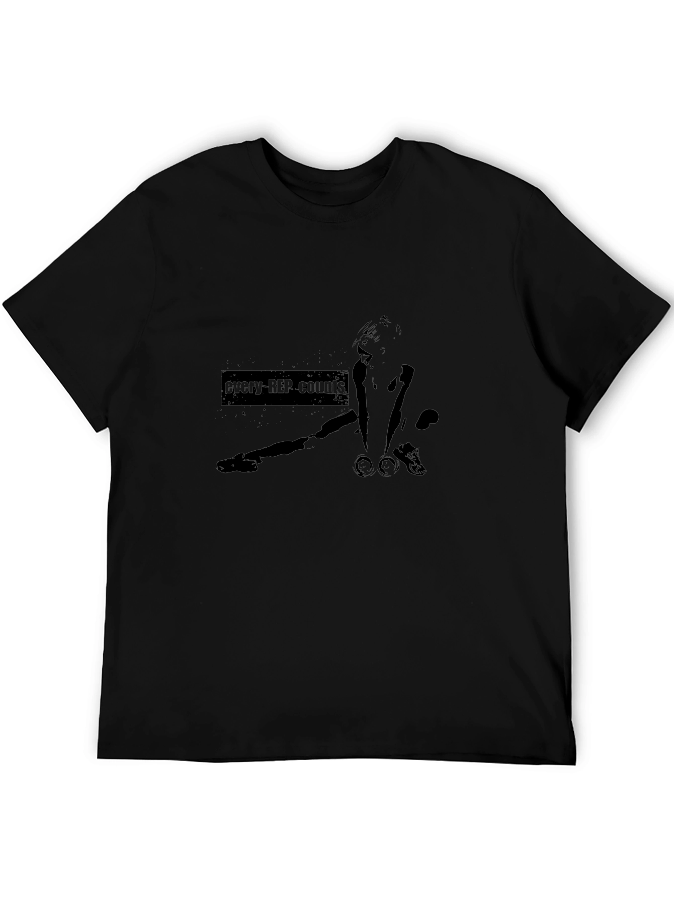 Every Rep Counts Black Graphic T-Shirt