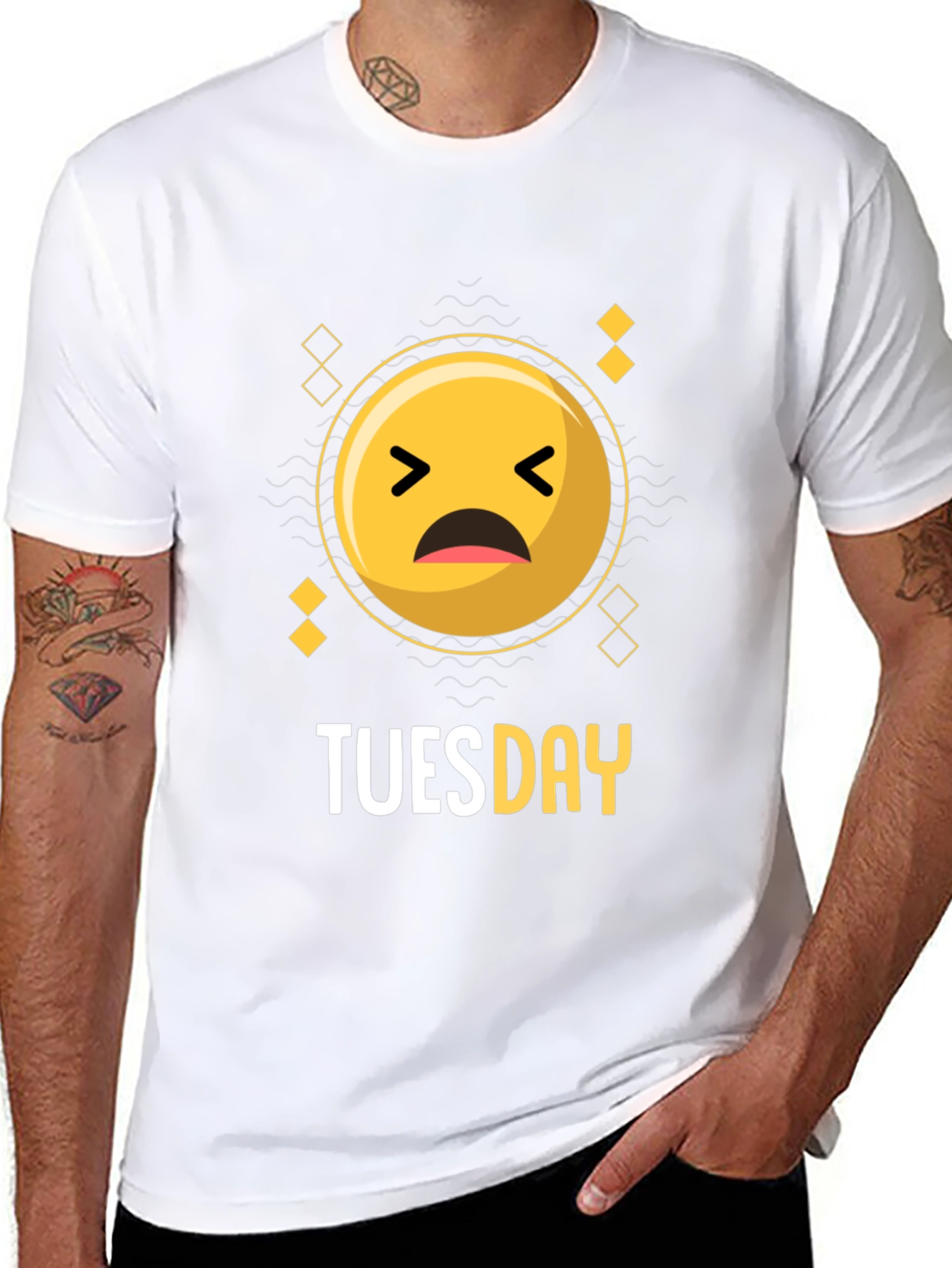 Tuesday Sad Emoji Graphic Tee - Comfort Fit