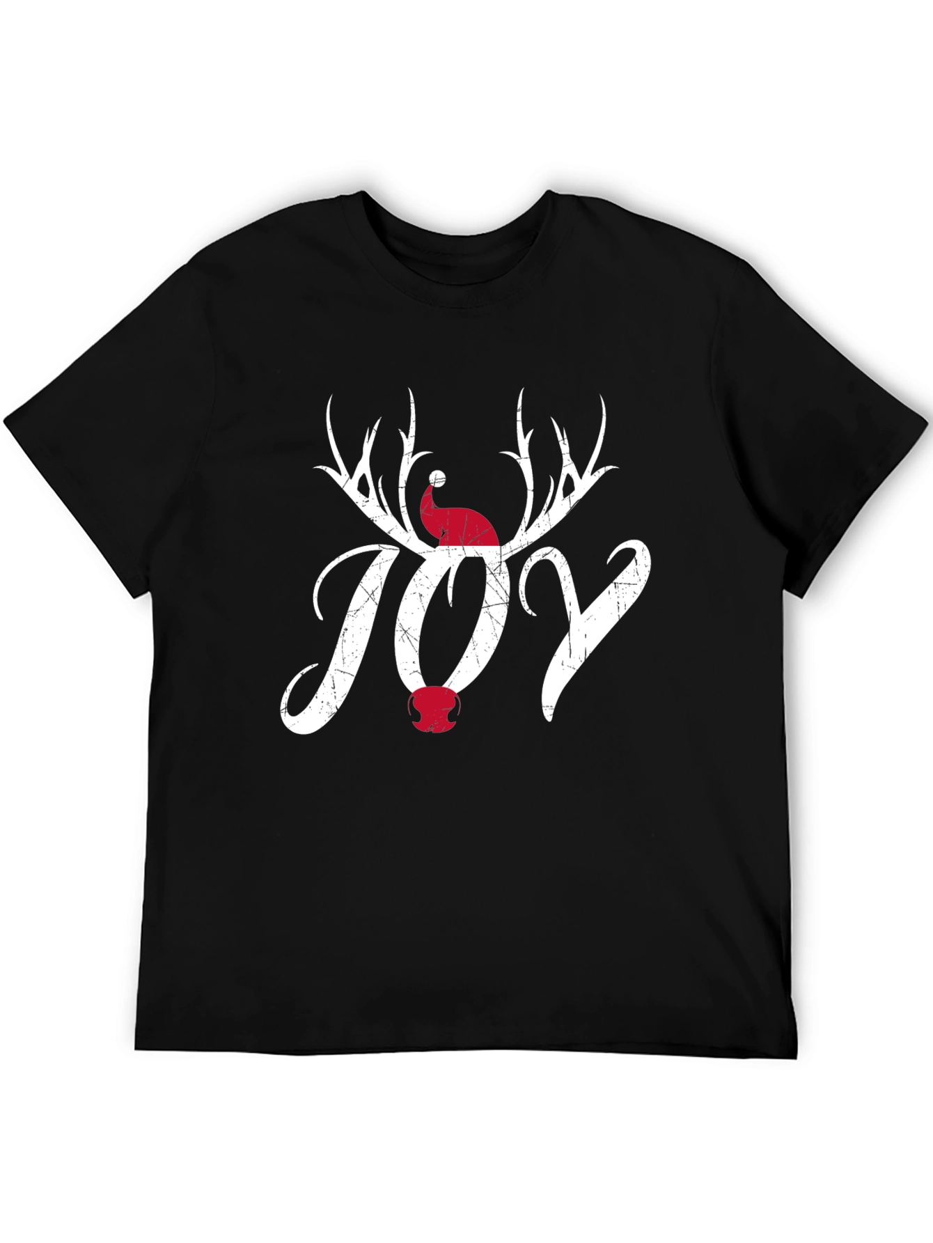 Holiday Joy T-Shirt - Christmas Reindeer Antler Santa Hat