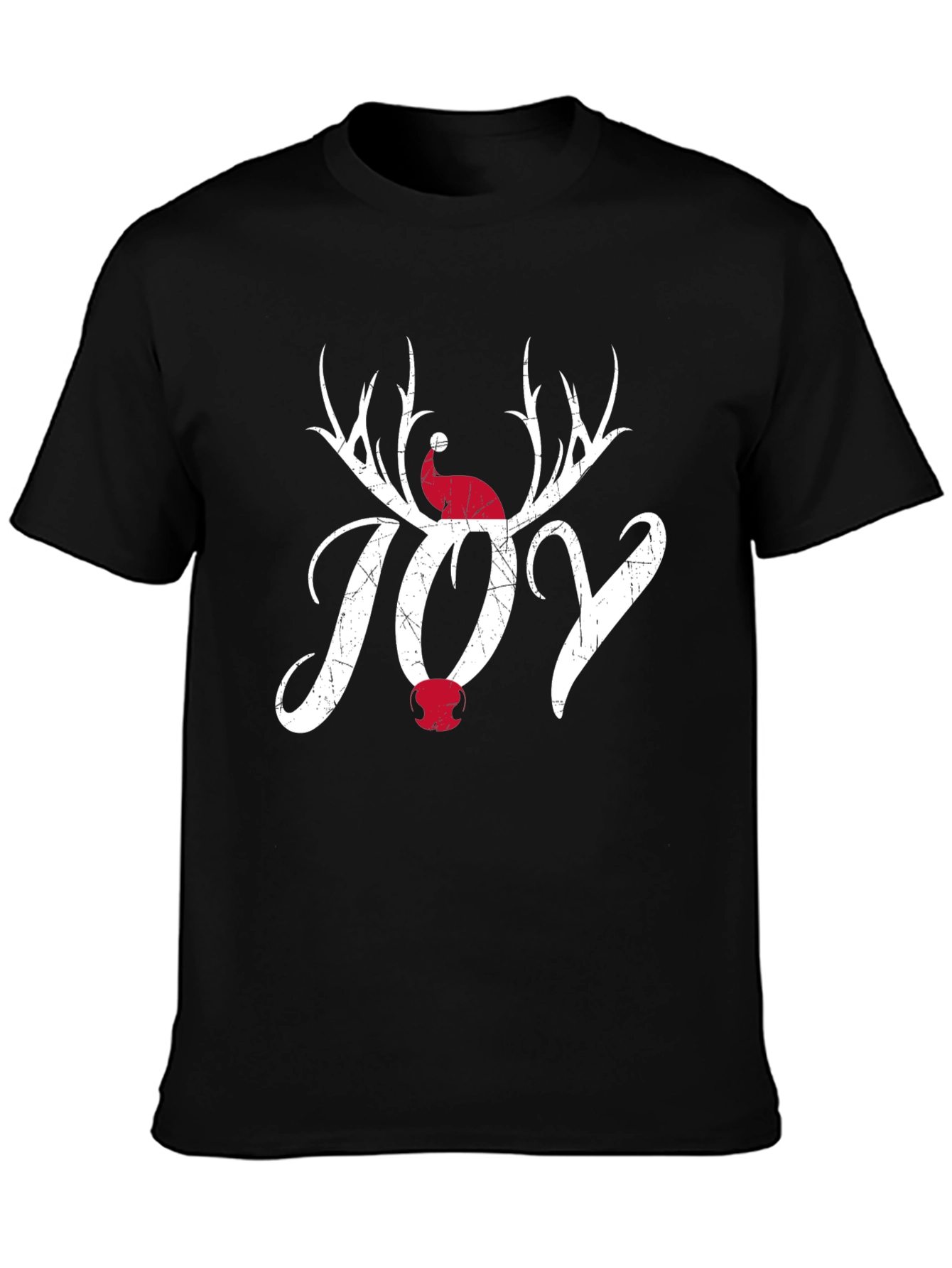 Holiday Joy T-Shirt - Christmas Reindeer Antler Santa Hat