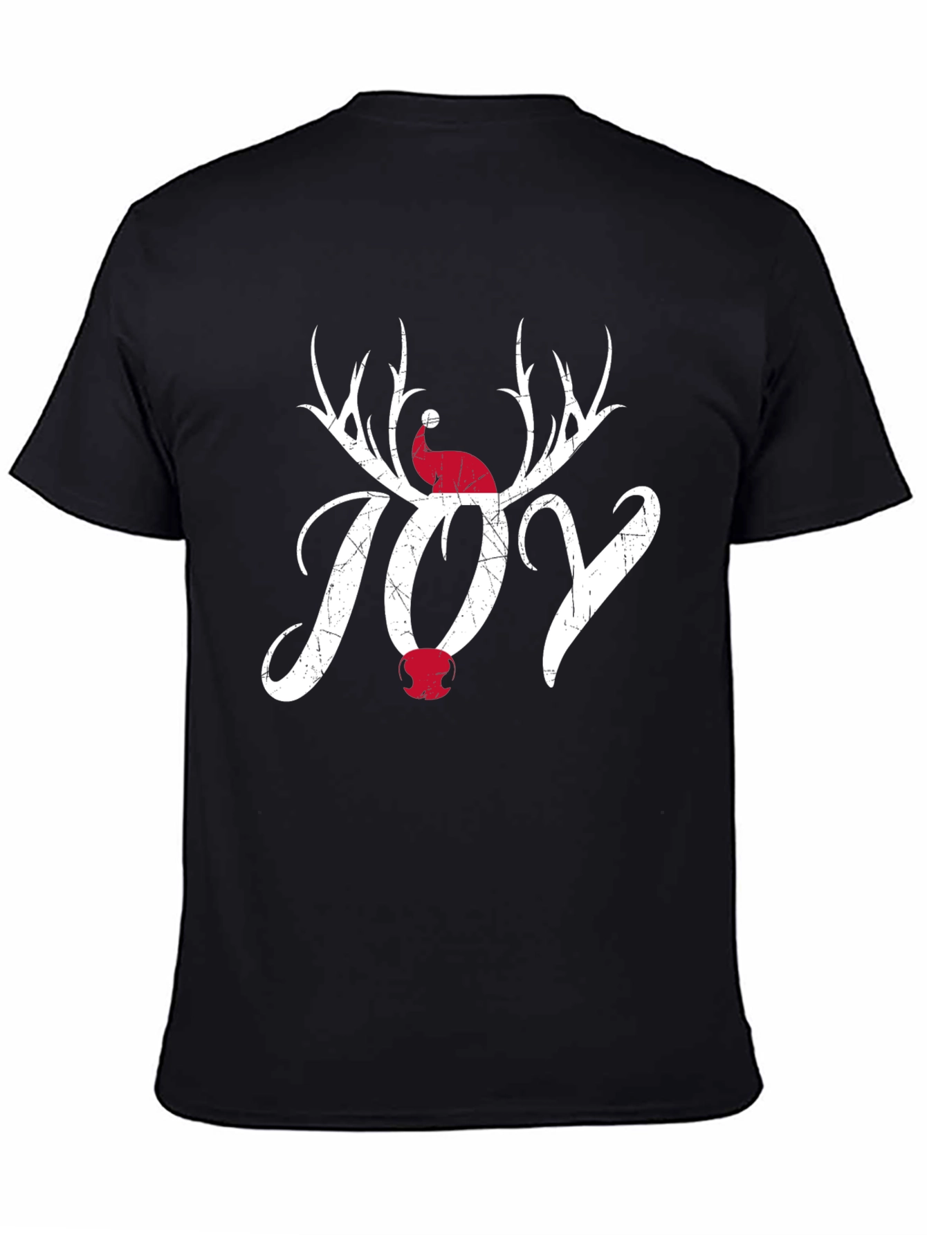 Holiday Joy T-Shirt - Christmas Reindeer Antler Santa Hat