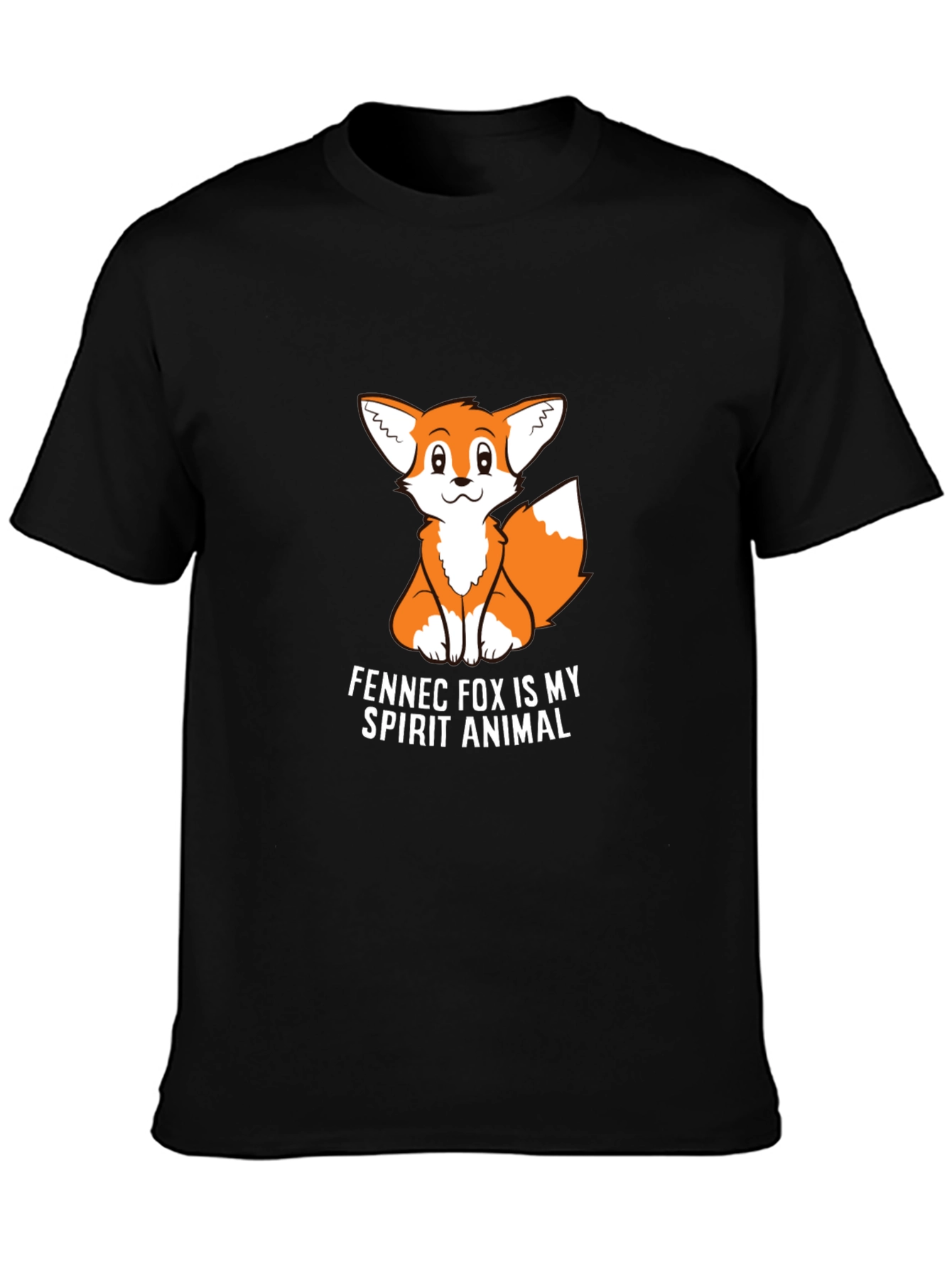 Fennec Fox Spirit Animal Graphic Tee - Black