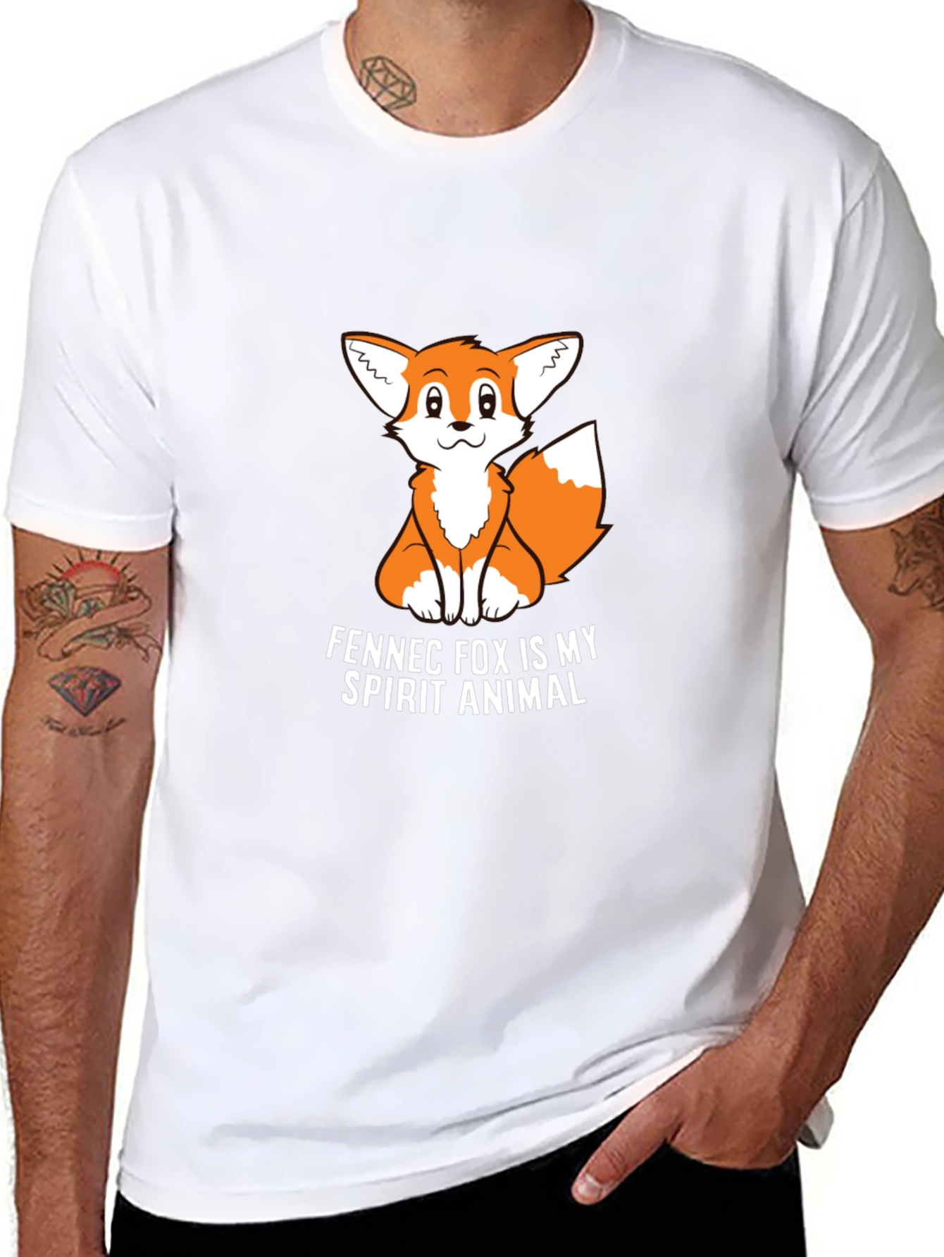 Fennec Fox Spirit Animal Graphic Tee - Black