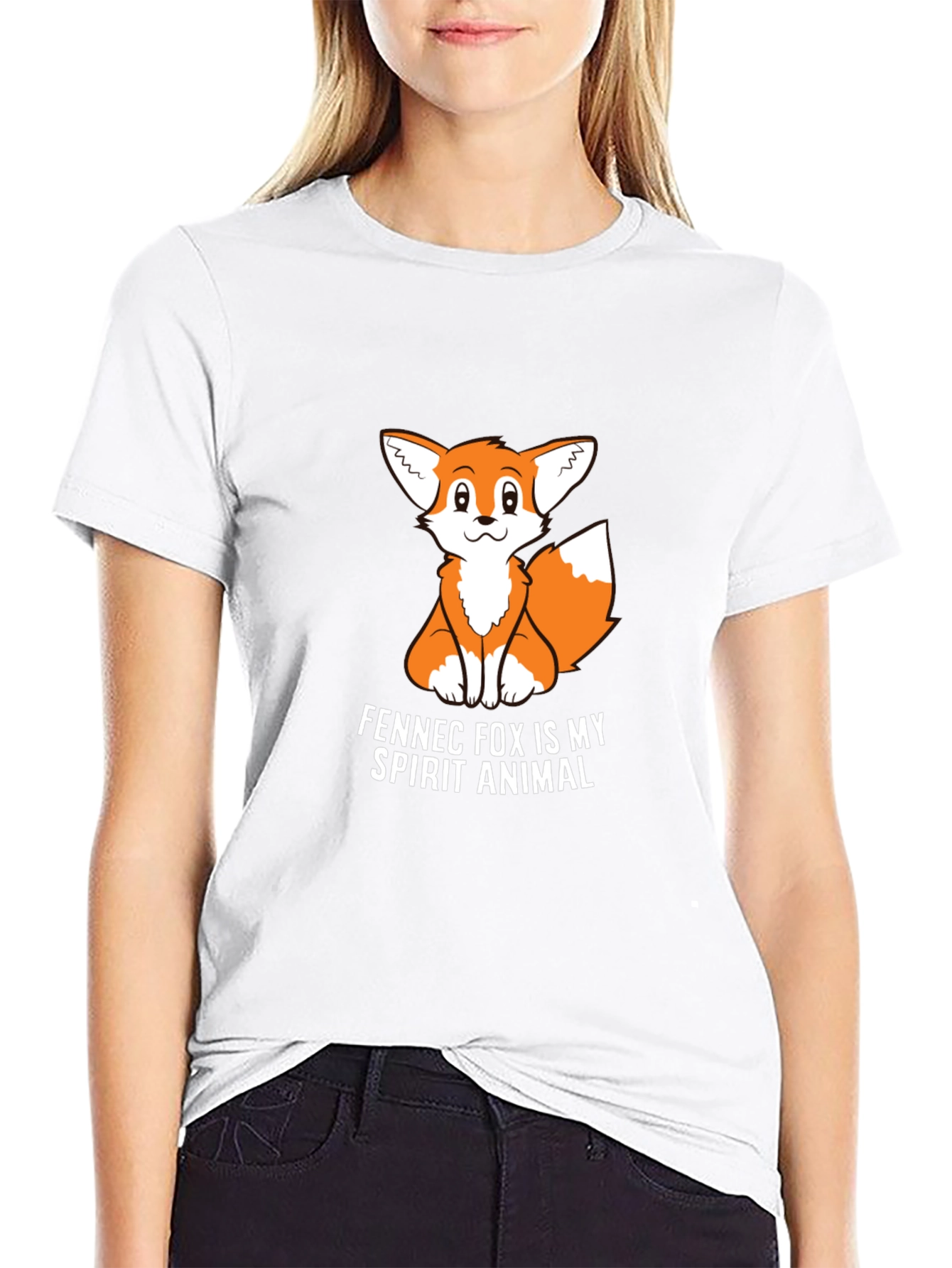 Fennec Fox Spirit Animal Graphic Tee - Black