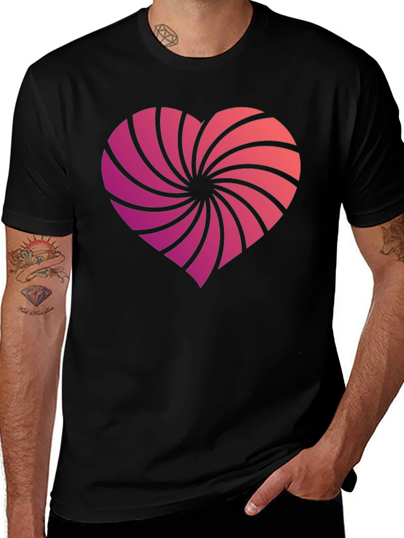 Heart Swirl Graphic Tee - Stylish Comfort