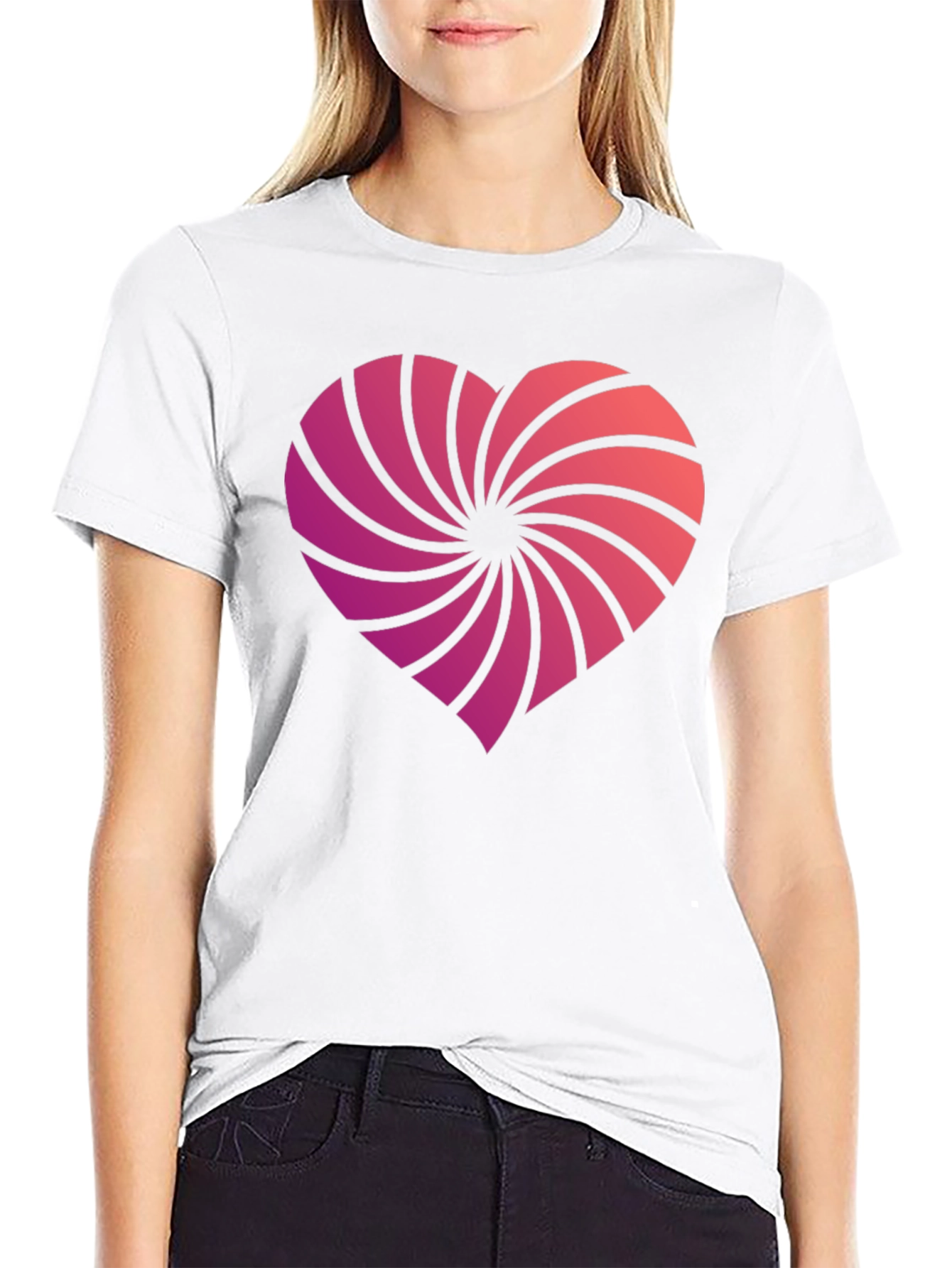 Heart Swirl Graphic Tee - Stylish Comfort