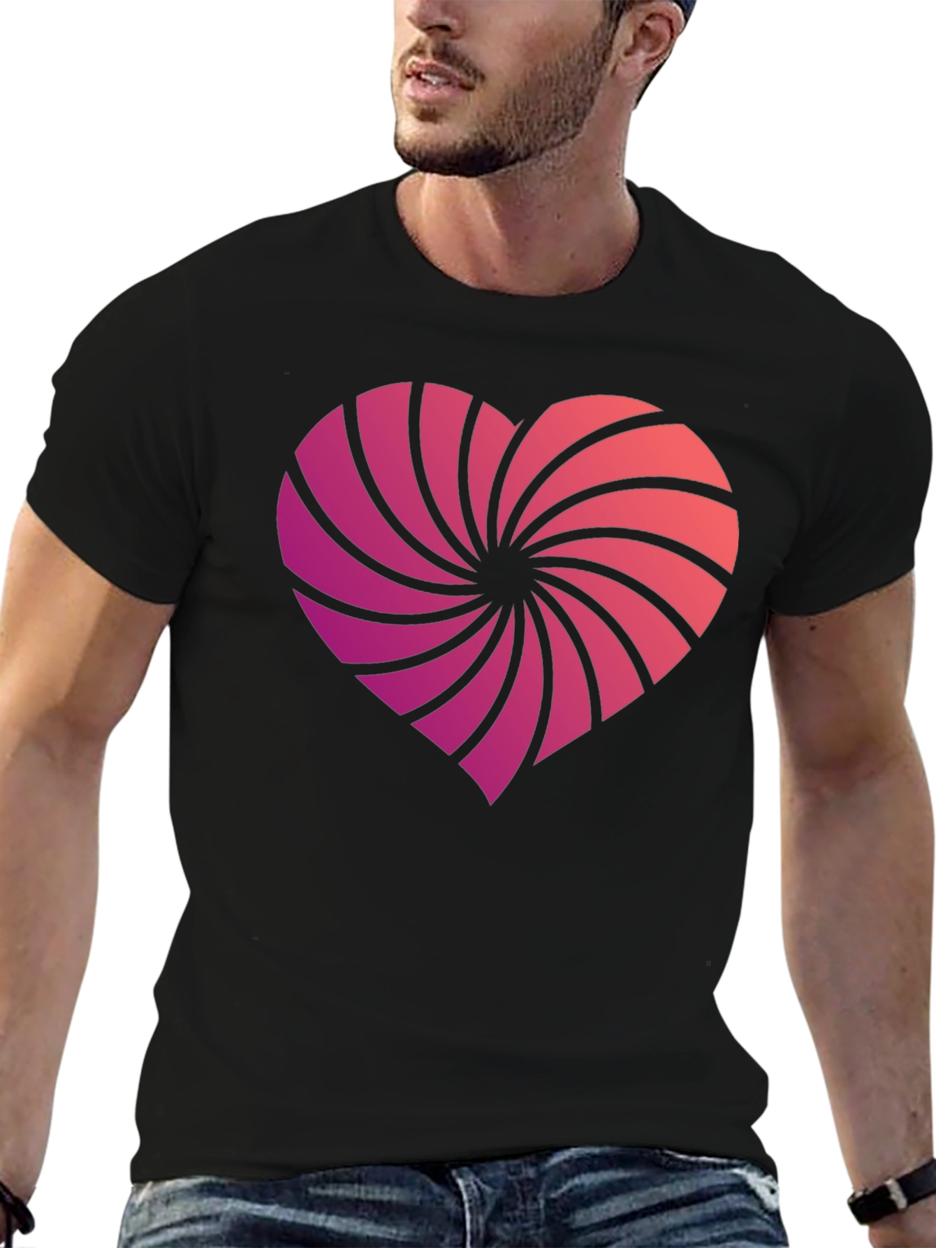 Heart Swirl Graphic Tee - Stylish Comfort