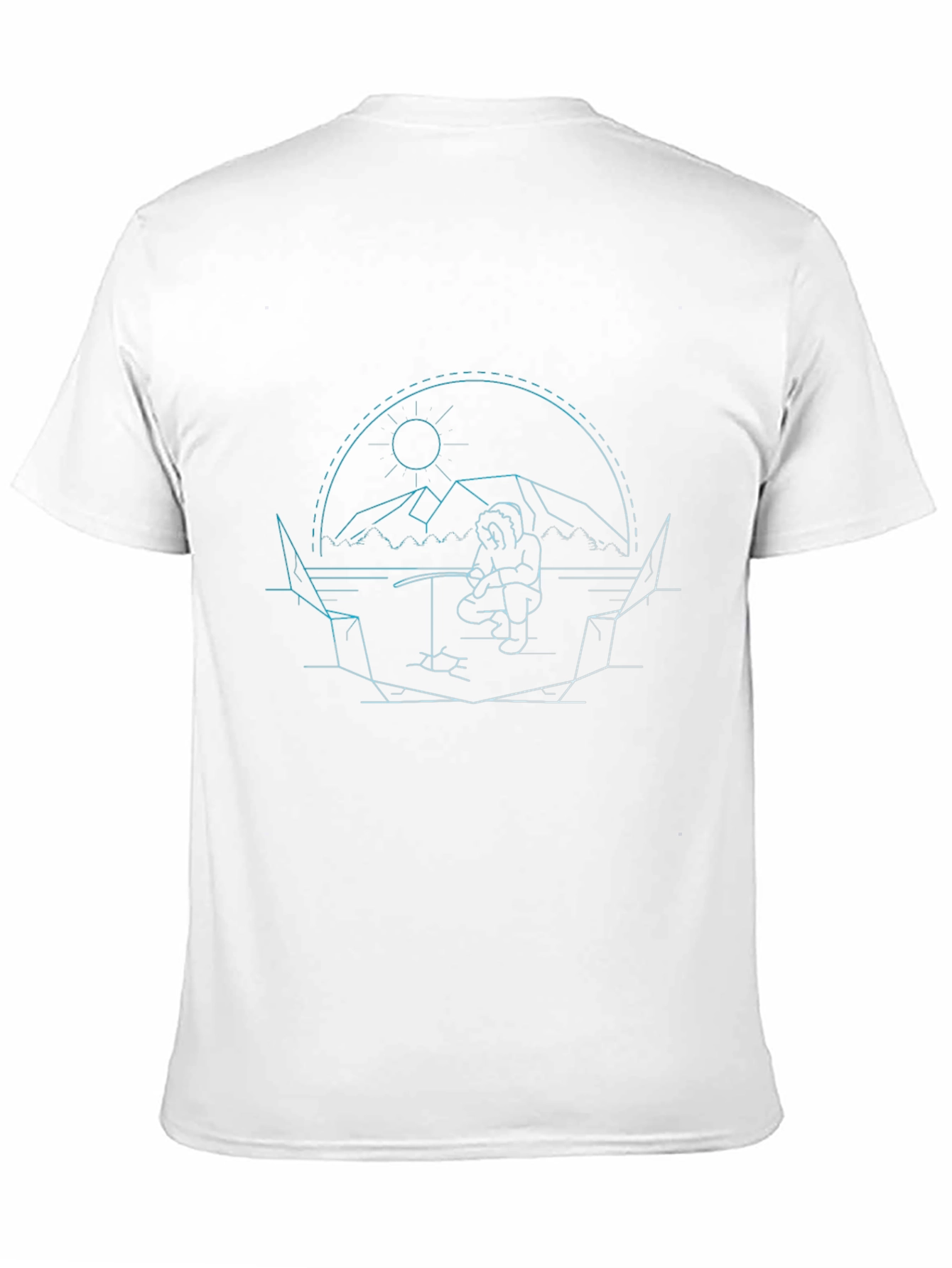 Line Art Ice Fishing T-Shirt