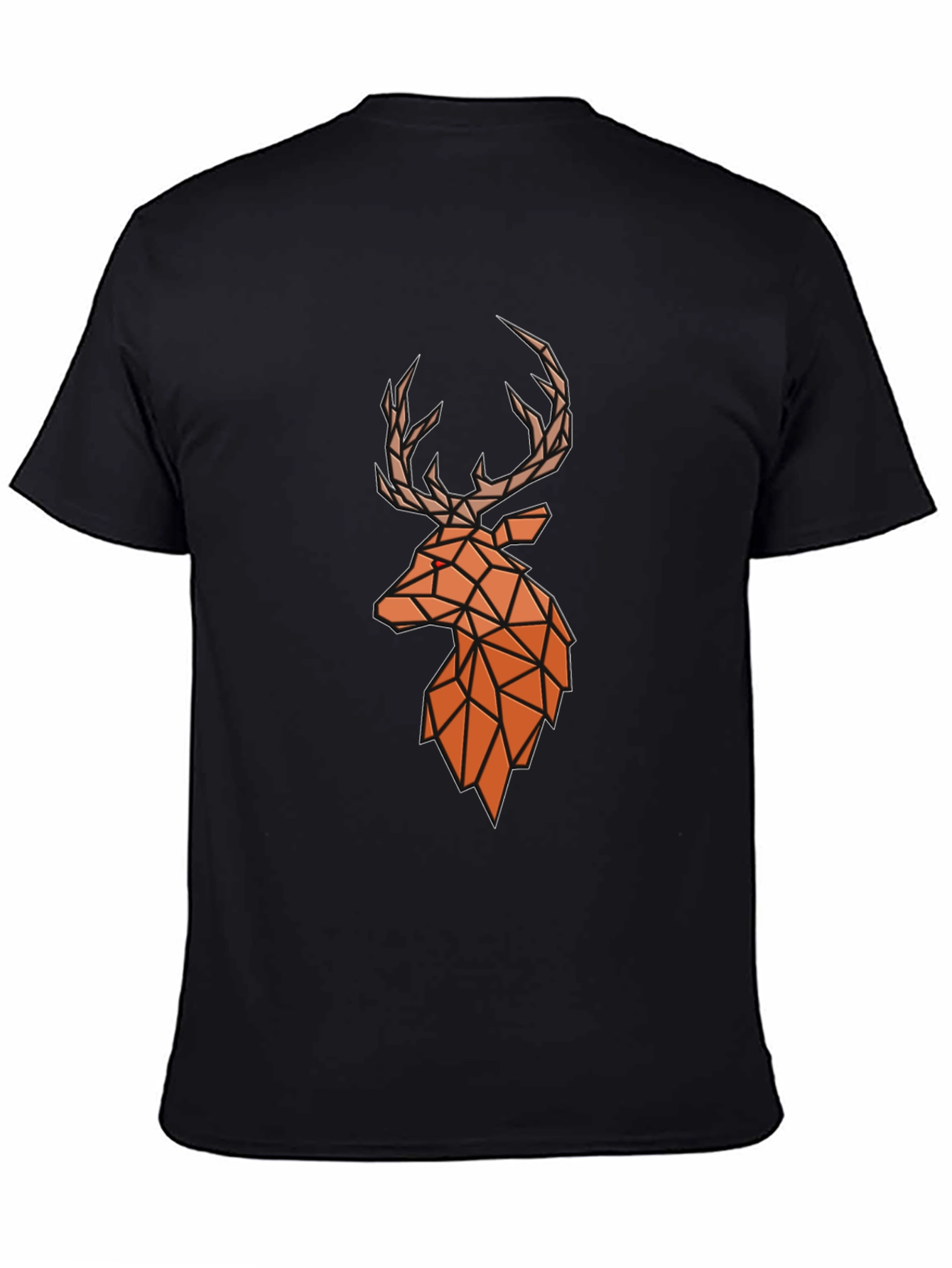 Geometric Deer Head Graphic Tee - Modern Style