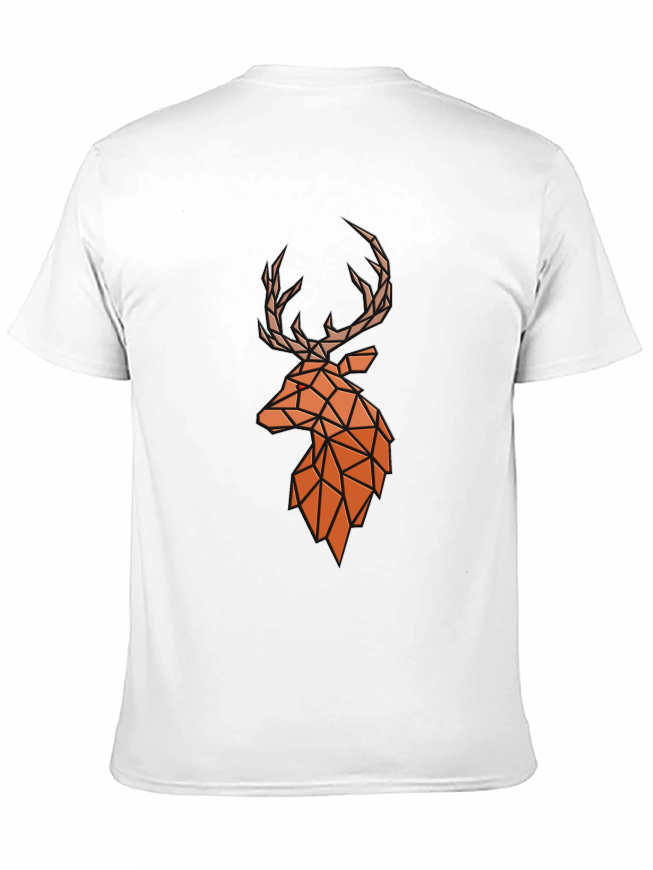 Geometric Deer Head Graphic Tee - Modern Style