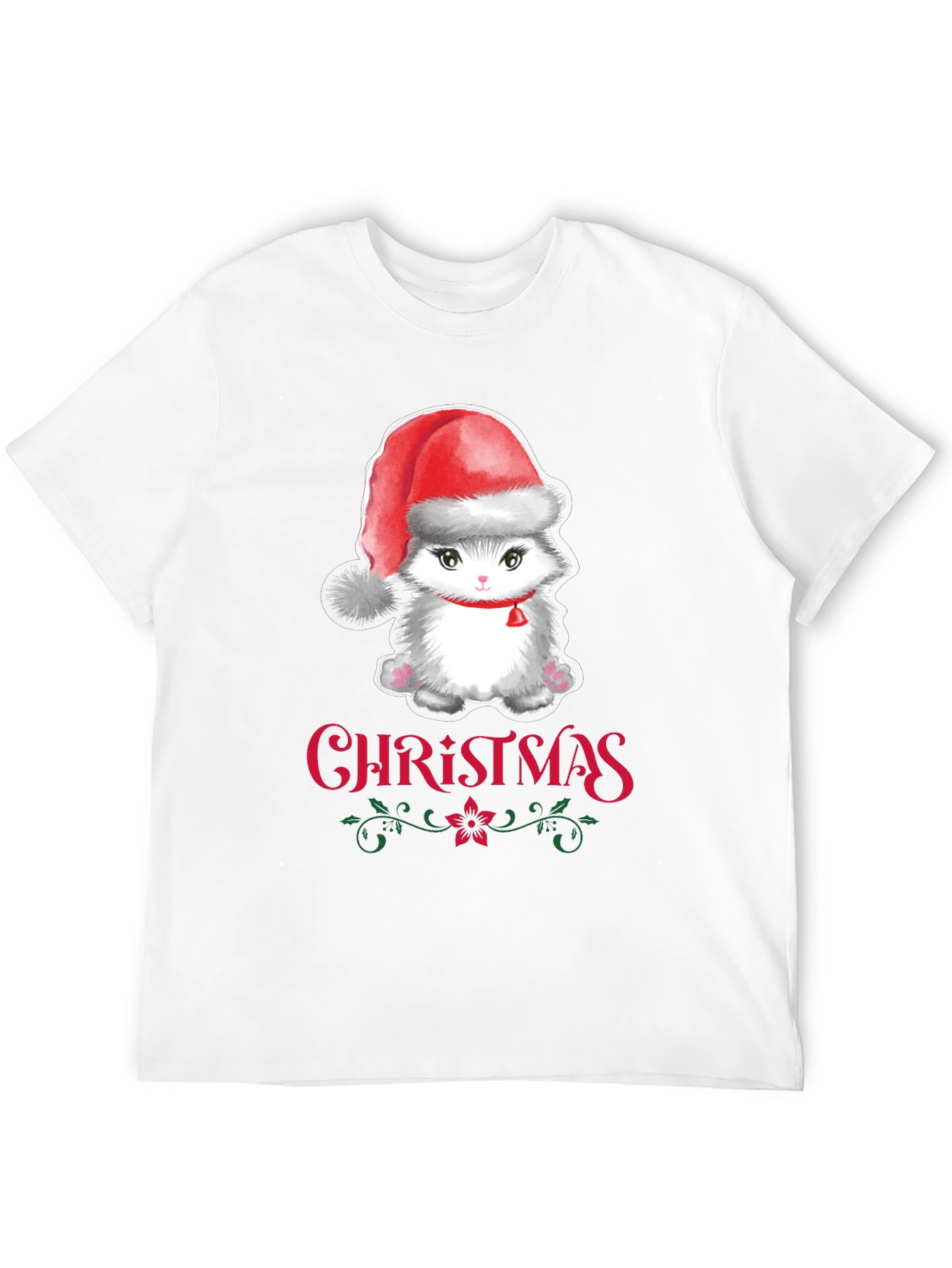 Christmas Cat T-Shirt Holiday Graphic Tee