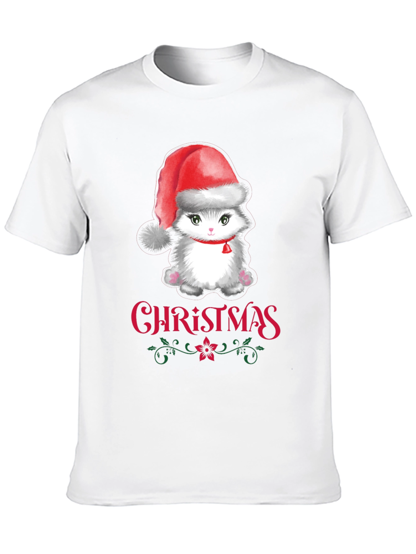 Christmas Cat T-Shirt Holiday Graphic Tee