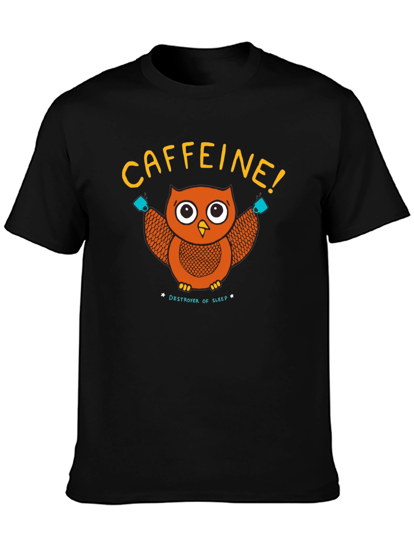 Caffeine Owl Graphic T-Shirt - Destroyer of Sleep