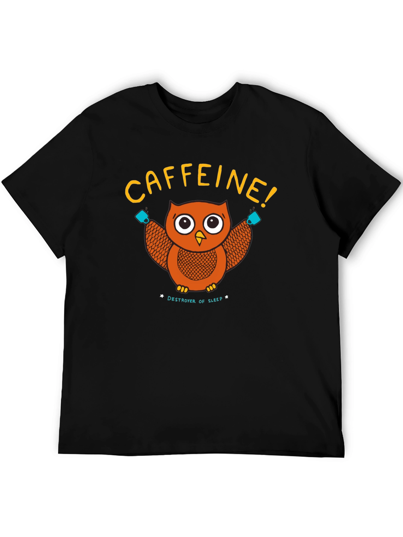 Caffeine Owl Graphic T-Shirt - Destroyer of Sleep