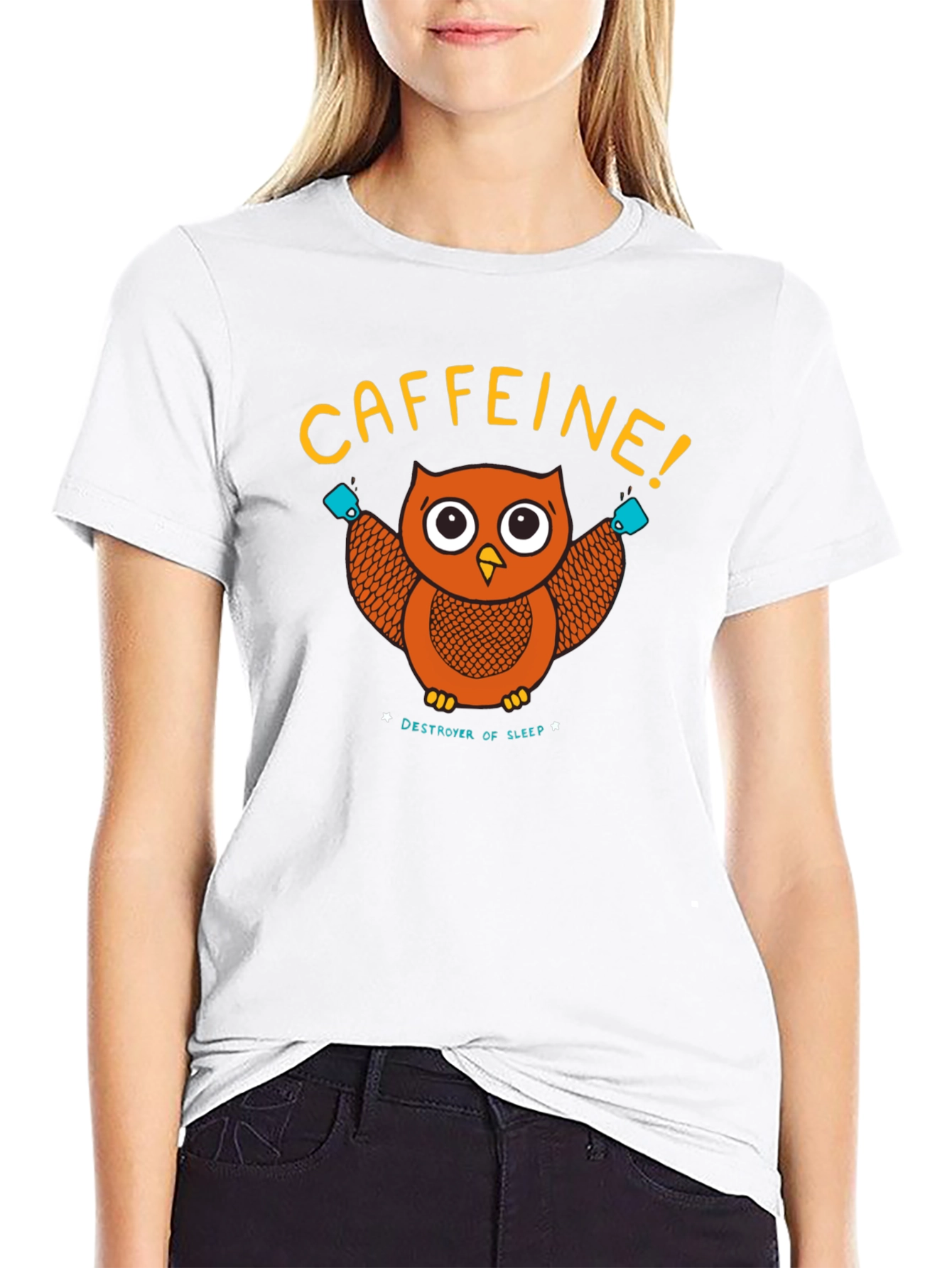 Caffeine Owl Graphic T-Shirt - Destroyer of Sleep