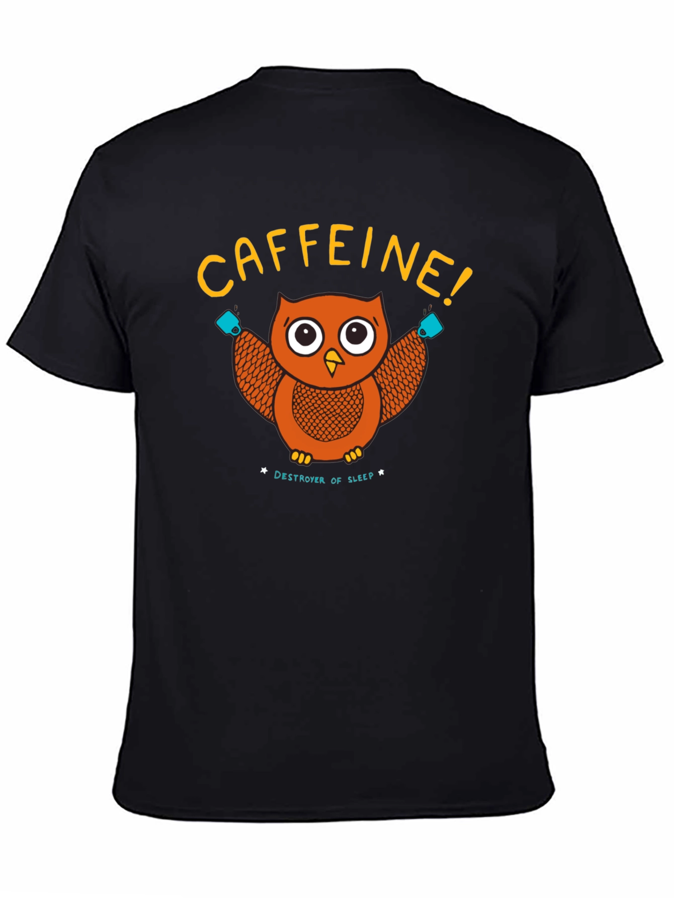 Caffeine Owl Graphic T-Shirt - Destroyer of Sleep