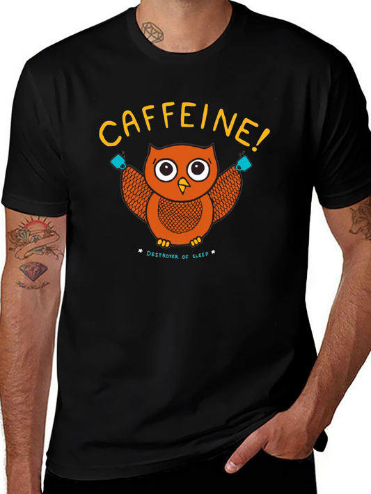 Caffeine Owl Graphic T-Shirt - Destroyer of Sleep