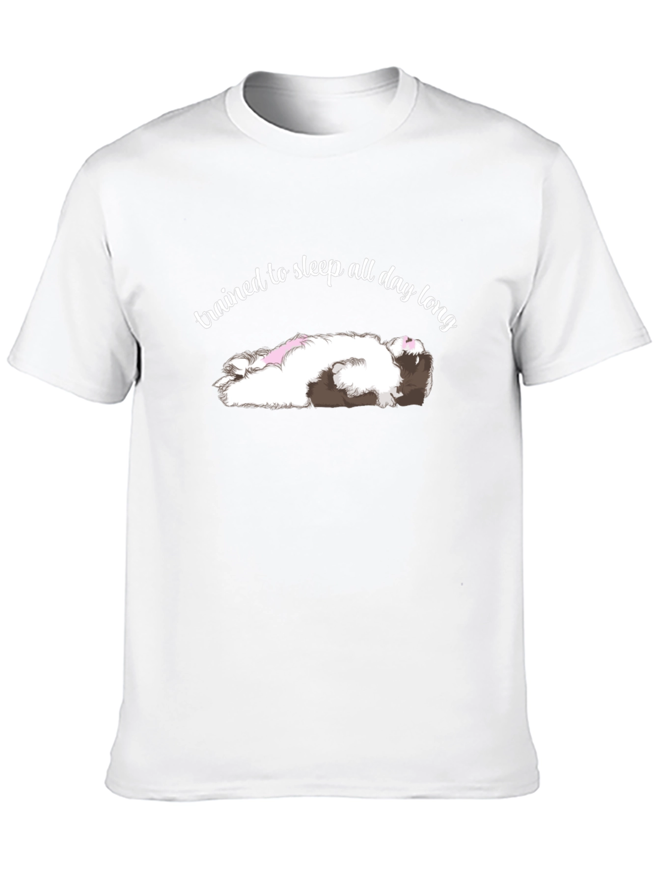 Trained to Sleep All Day Long Black T-Shirt