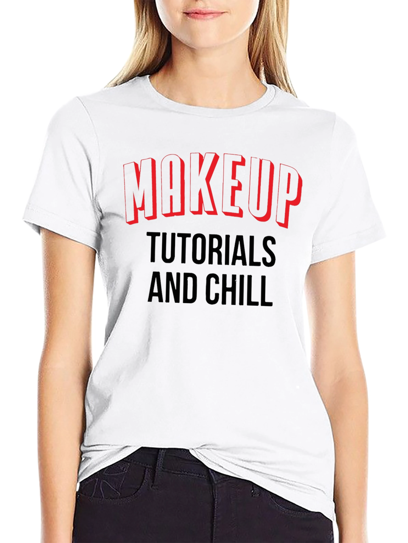 Makeup Tutorials & Chill Black Graphic Tee