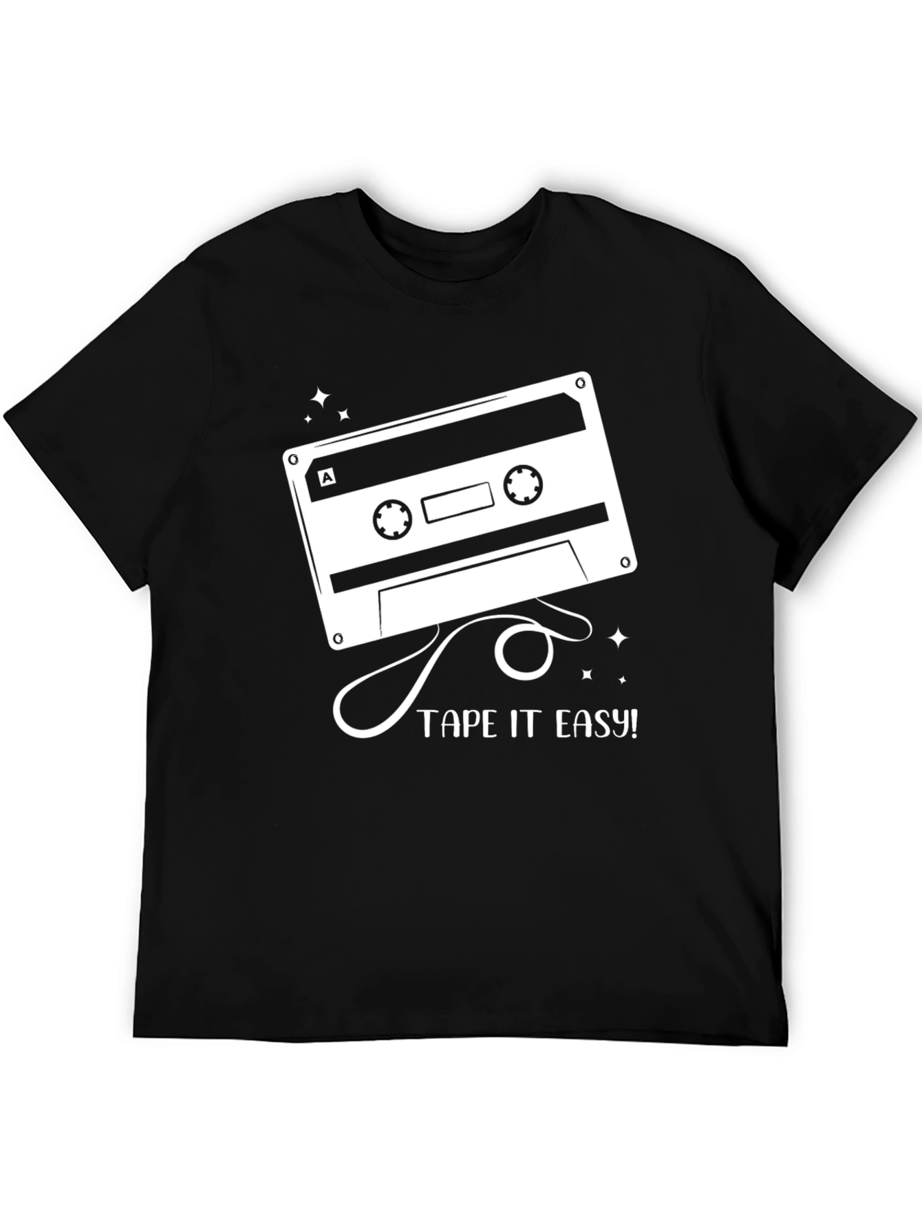 Tape It Easy Graphic Tee - Retro Cassette Design