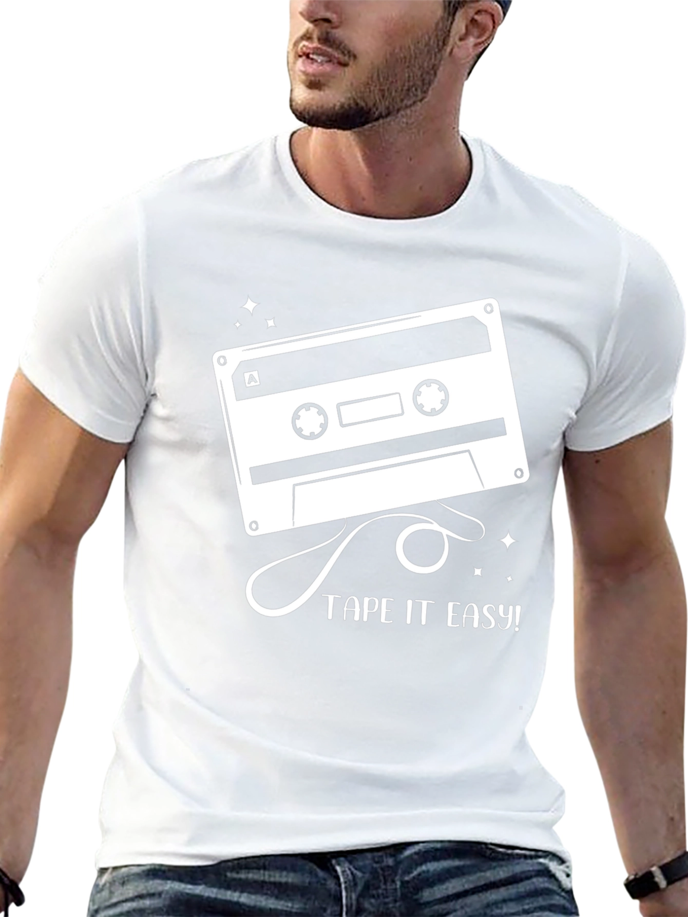 Tape It Easy Graphic Tee - Retro Cassette Design