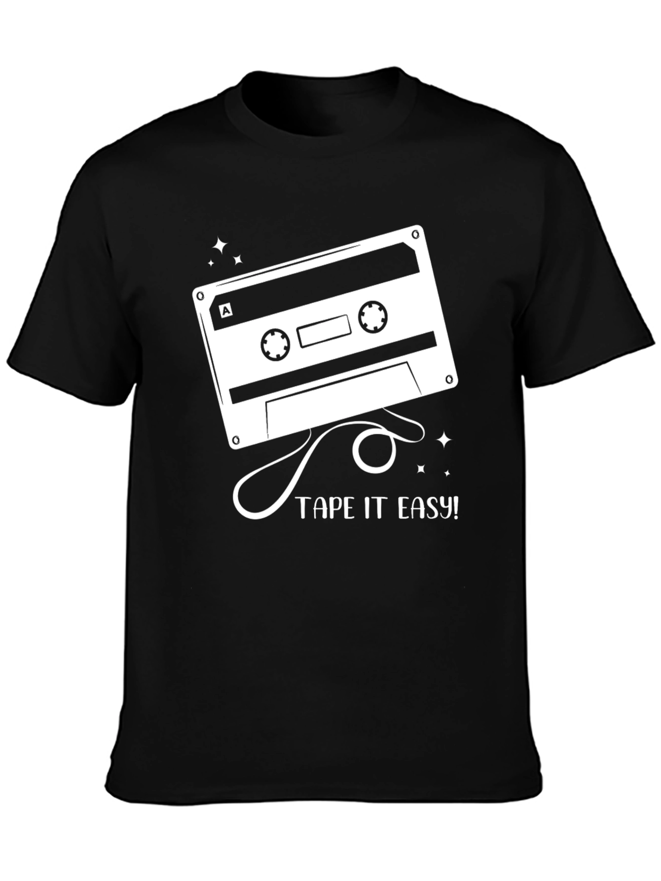 Tape It Easy Graphic Tee - Retro Cassette Design