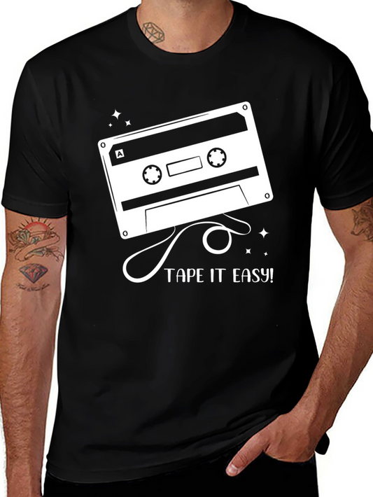 Tape It Easy Graphic Tee - Retro Cassette Design